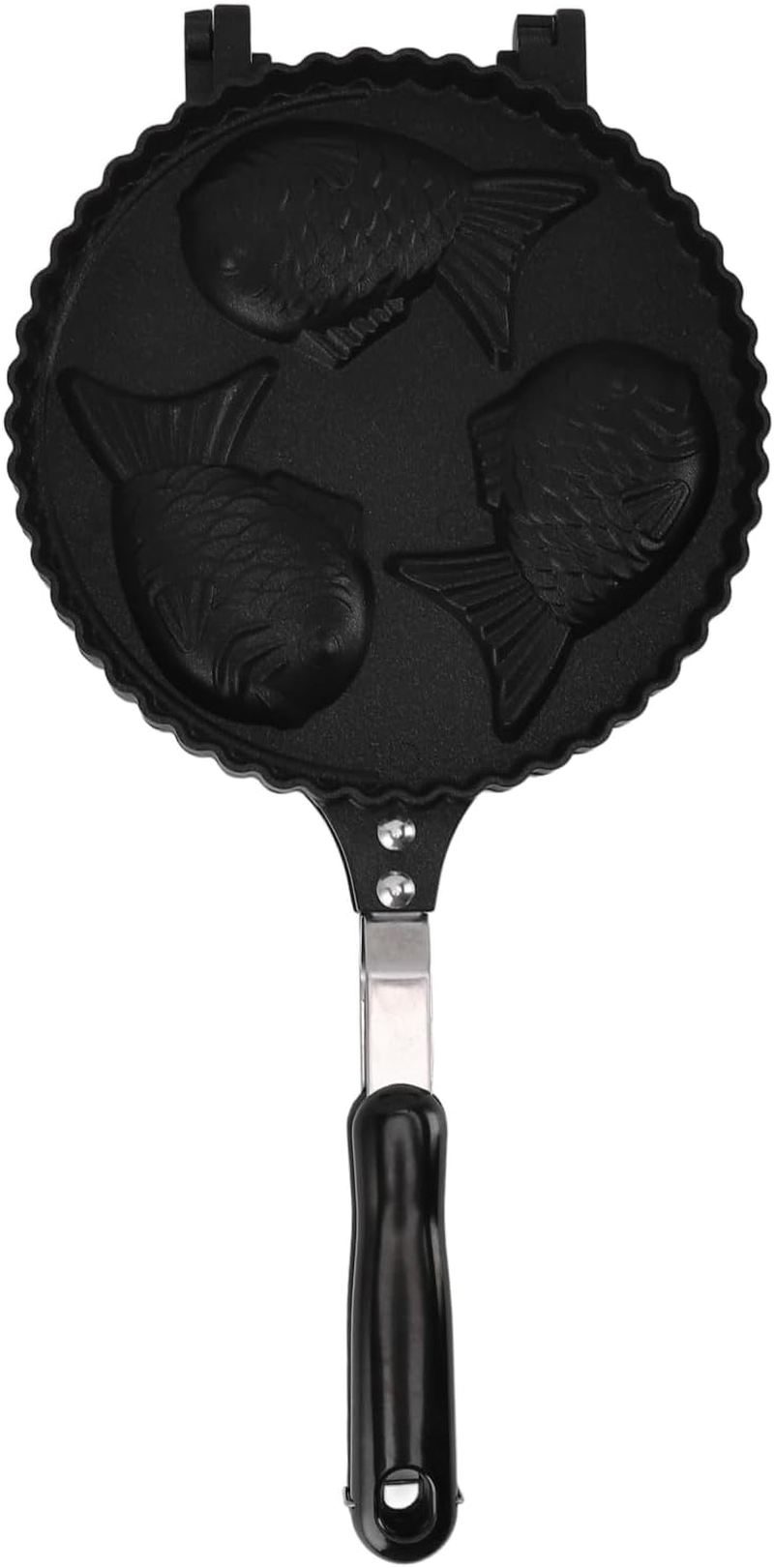 Omabeta 1PCS Fish Waffle Maker with 3-Cavity Non-Stick Griddle, 42X19.5Cm/16.5X7.7In Double-Sided Aluminum Pan with Uniform Heating for Taiyaki Pancakes, Home and Snack Bar Baking image number 3