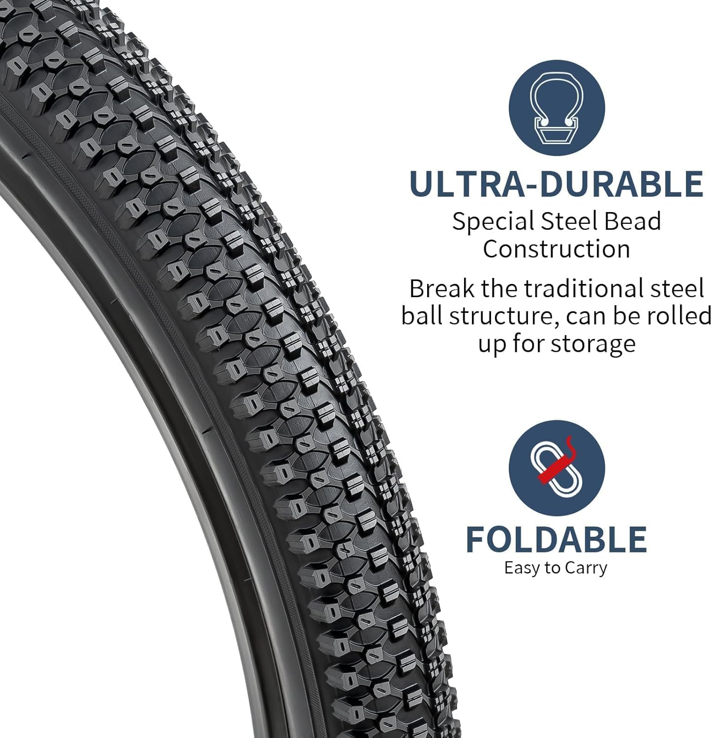 Yunscm 2 Pcs,26X2.35 Bike Tires,26X2.35 57-559 Bike Tyres + 26X2.125/2.40 Bike Inner Tube Schrader Valve 32Mm +Tire Lever,Mountain Bike Tire 26 2.35,MTB Tire 26 2.35,Y-051 image number 3