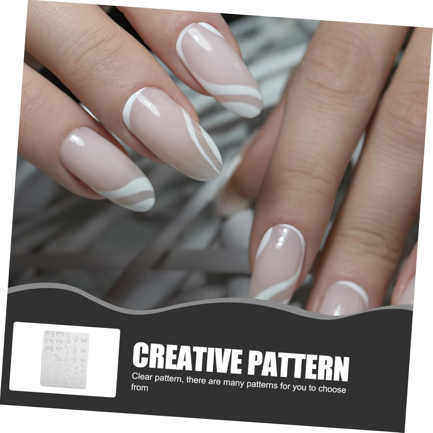 BIUDECO 3-Piece Nail Art Stamping Plates Set Stainless Steel Nail Stencils for Manicure Random Designs For image number 2