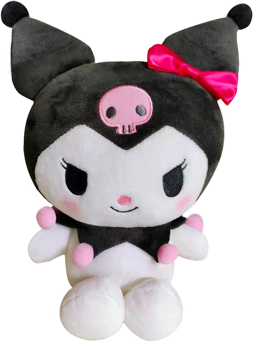 Kawaii Kuromi Plush Doll 10'', Cartoon Stuffed Soft Toy, Lovely Plushies for Children Girls Fans