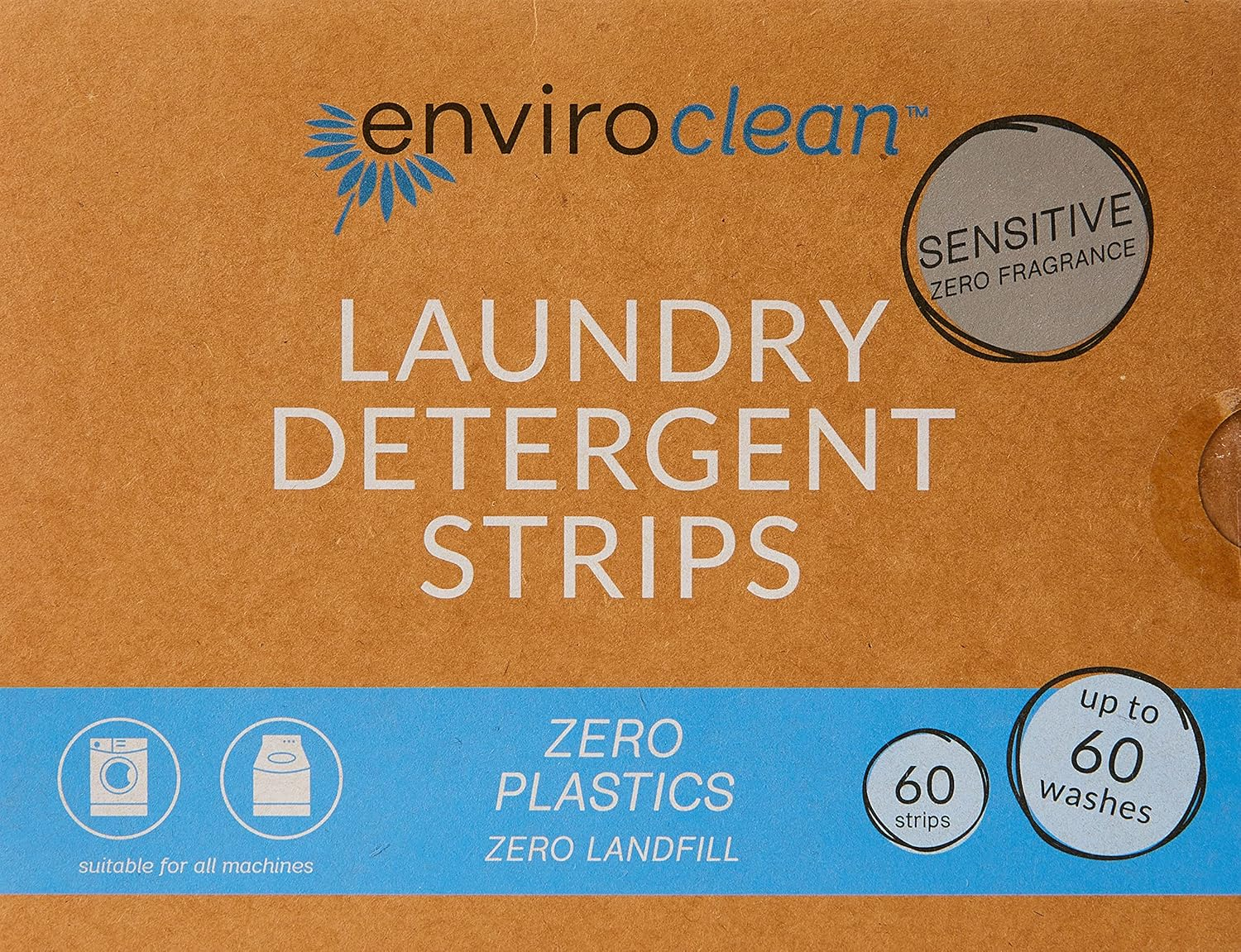 Enviro Clean Laundry Detergent Strips Sensitive Box 60Strips