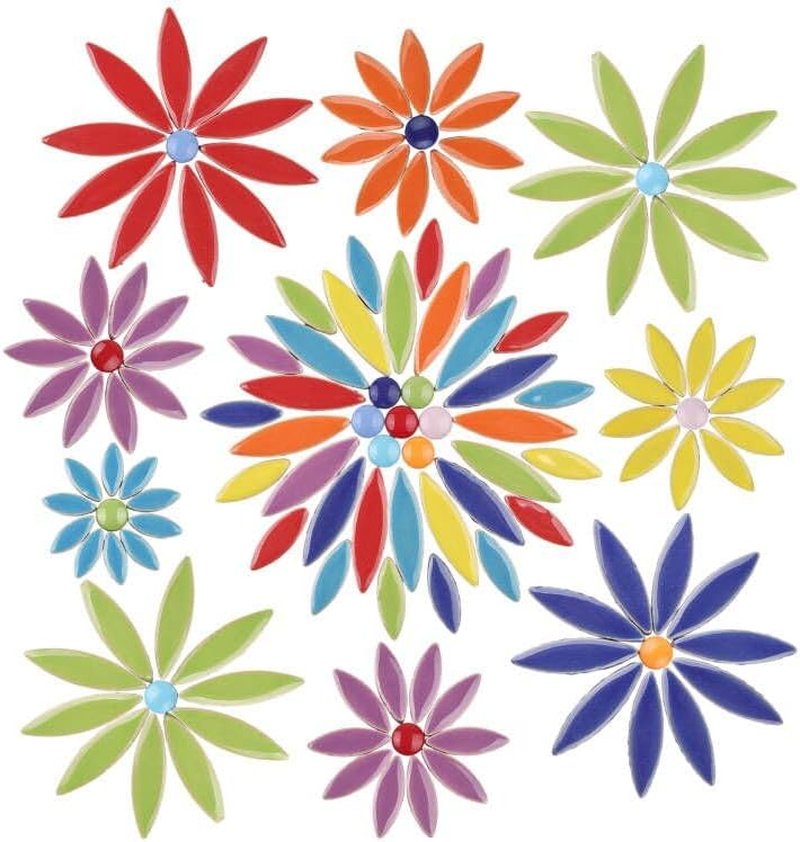 Petal Ceramic Mosaic Tiles for Crafts, 454G Mosaic Tiles Ceramic,Floral Mosaic Craft Supplies for Garden Spring Decoration