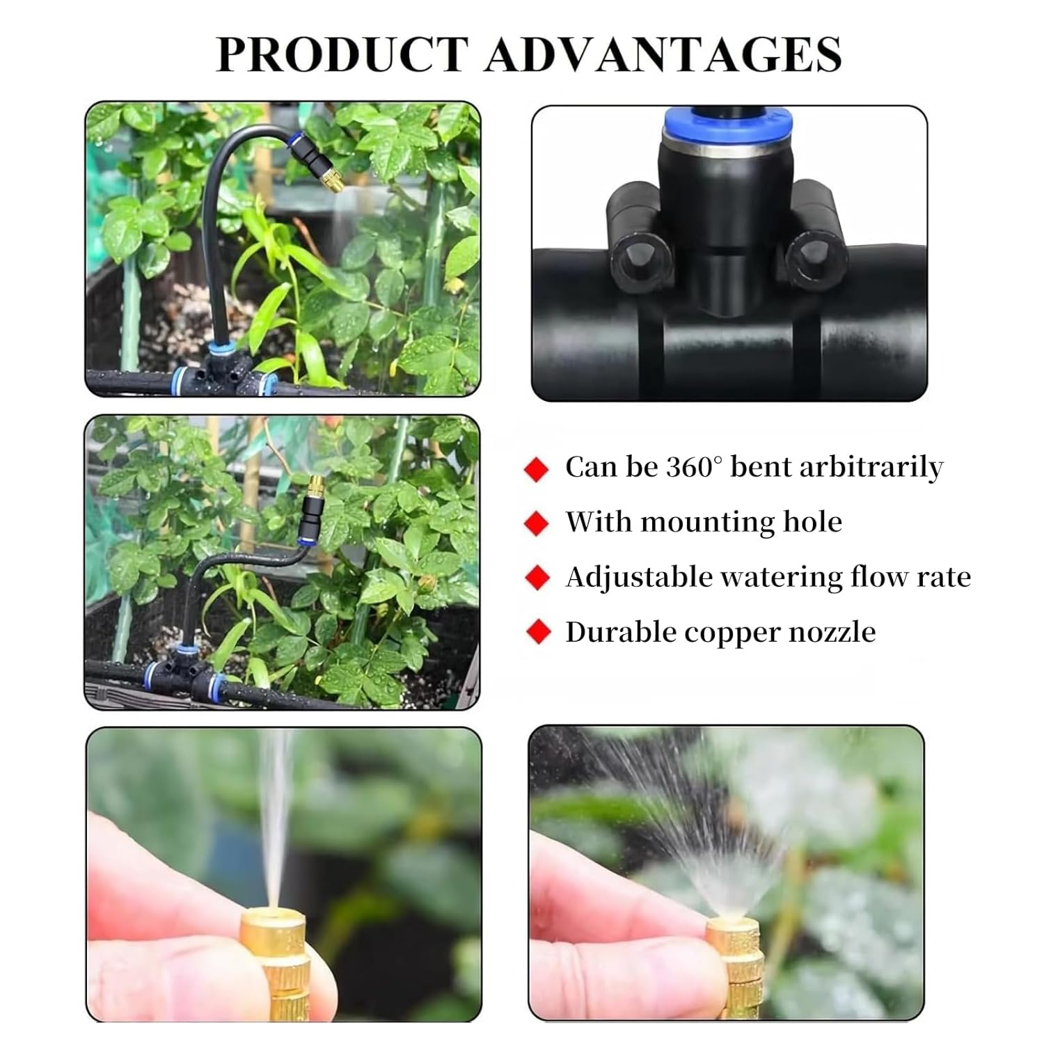 Garden Irrigation System,100Ft/30M Drip Irrigation Kit (Pipes Can Be Cut), Saving Water Automatic Irrigation System Set for Garden, Lawn, Greenhouse, Plants image number 1