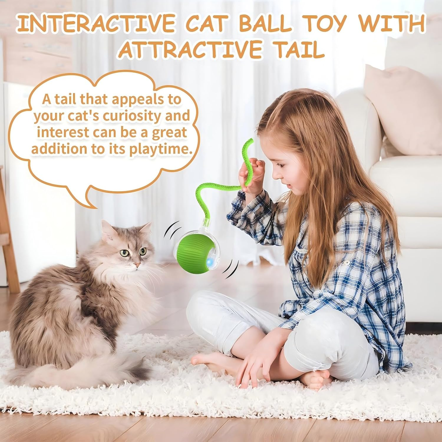 Cat'S Toy, Interactive Cat & Dog Toys for Indoor, 2025 New Agility Move Cat Balls, Automatic Cat/Kitten Toys for Bored Indoor Adult Cats, Motion Activated Cat Balls, Cat'S Favorite Gift (Green)