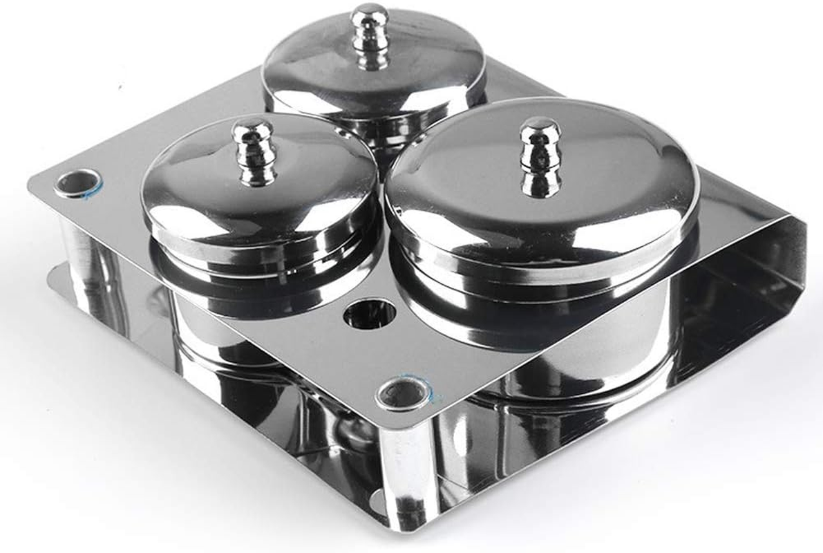 3 Pieces Nail Art Dappen Dish Stainless Steel Nail Art Acrylic Powder Liquid Cup with Lid Dappen Cup Nail Liquid Container Acrylic Nail Tips Cup Dappen Dish Nail Art Tools Liquid Powder Cup Dish Pot image number 1