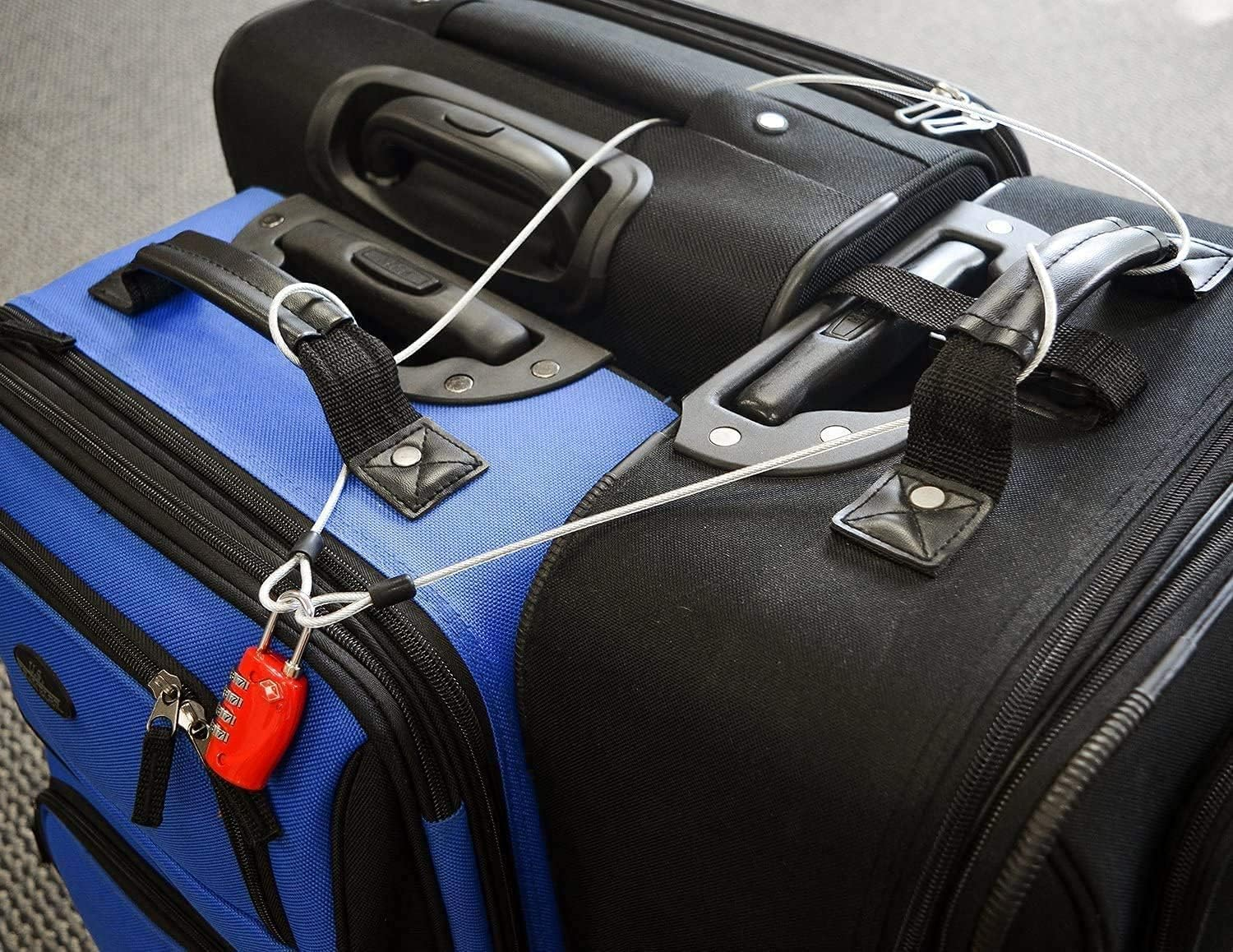 HENWUBEI Stainless Steel Safety Cable Lock, Outdoor Clothesline, Outdoor Travel Security Cable Lock, 200Cm 4Mm Braided Steel Coated Safety Cable Luggage Lock. image number 4