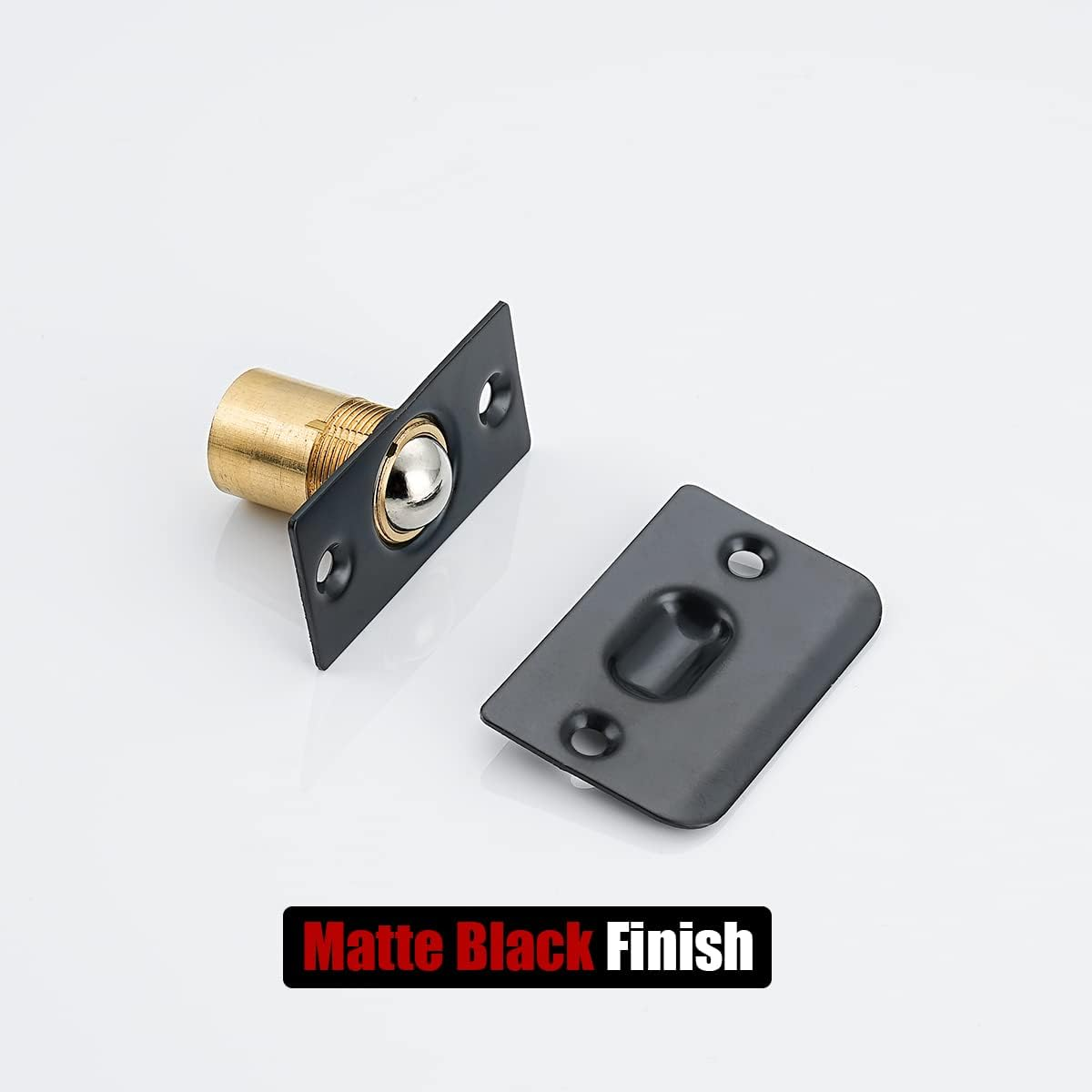 JQK Closet Door Ball Catch Hardware, Stainless Steel Catch Adjustable with Strike Plate, Black Finish 2 Pack, HBC100-BK-P2 image number 7