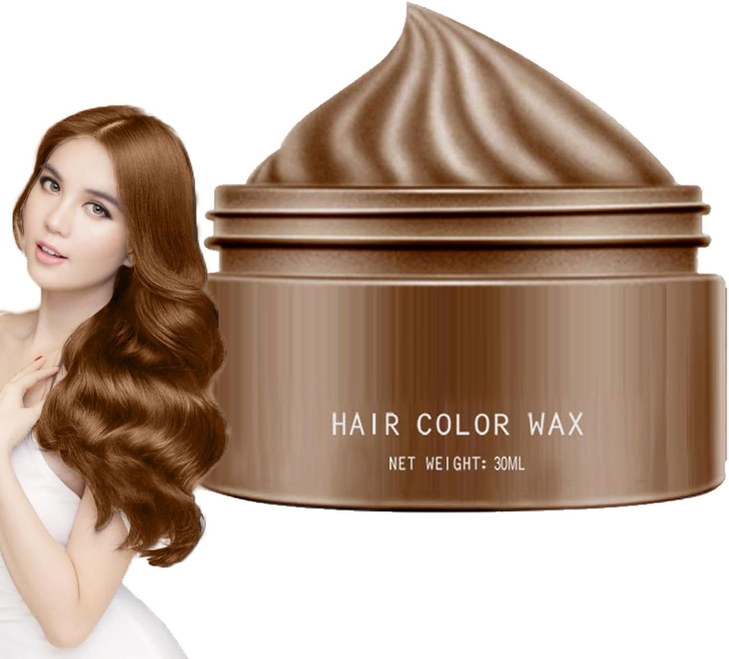 Brown Hair Color Wax, Temporary Hair Color Wax for Dark Hair, Temporary Hairstyle Dye Cream for Men Women, Instant Hairstyle Wax for Party Cosplay