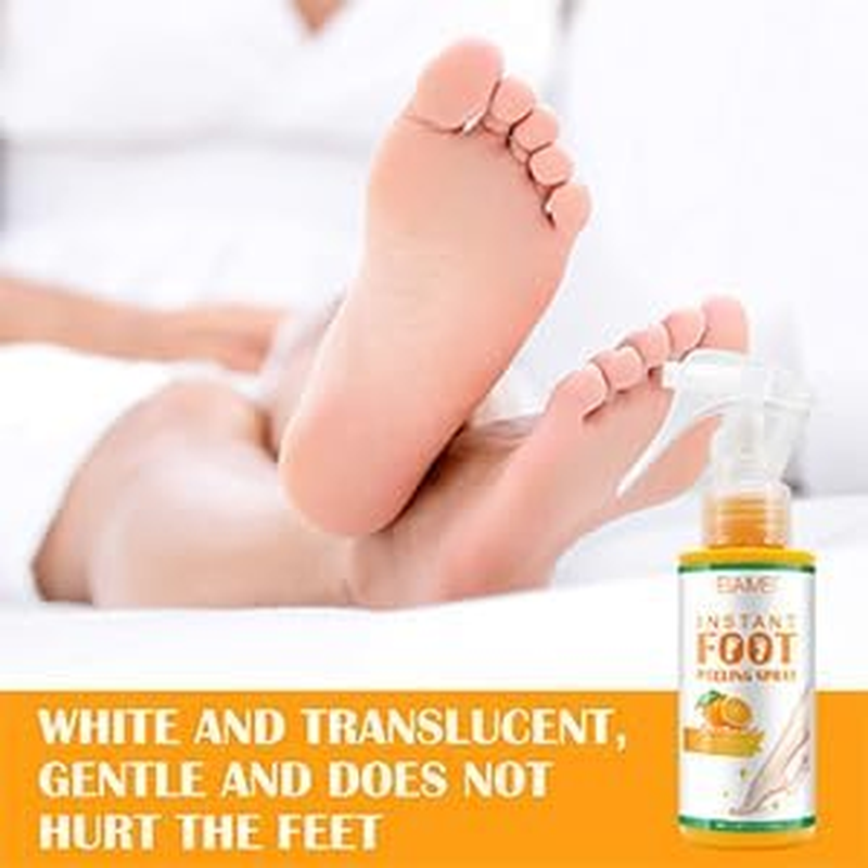 Foot Peeling Spray Oil ，Foot Exfoliating Spray, Pedicure Dead Skin Exfoliator for Cracked Rough Heels, Dry Toe Skin & Calluses, Quicky Remove Dead Skin (Orange) image number 4