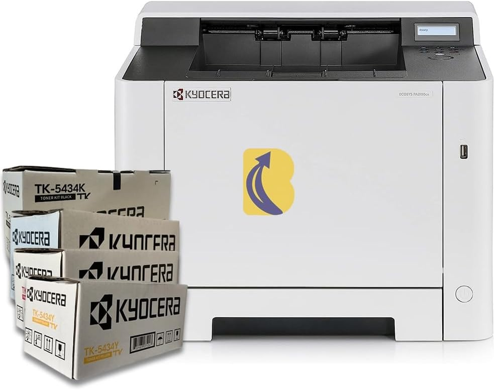 Kyocera ECOSYS PA2100CX Colour Laser Printer + TK-5434 CMYK Toner Bundle
