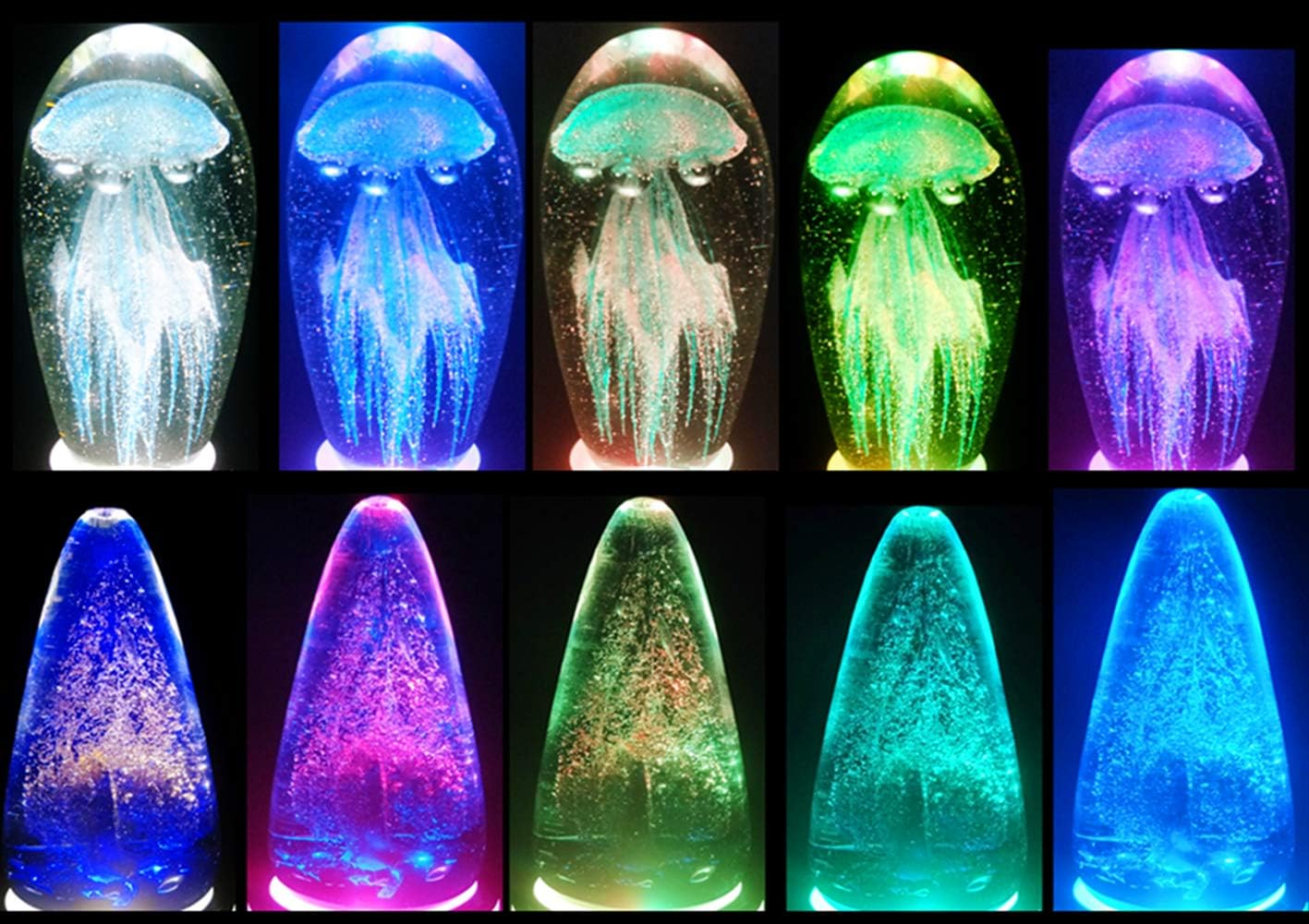 EUSTUMA LED Light Base Non-Slip round Display Stand in a Variety of Colors,Suitable for Glass Crystal Artwork,Holiday Party Decoration.(No Rotating) - Flat Base Black image number 6