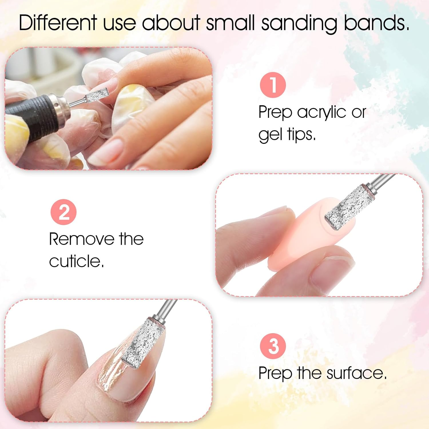 10Pcs Mandrel Drill Bits for Small Sanding Bands, 3.1 MM Mini 3/32 Shank Mini Mandrel Nail Drill Bits for Electric Drills File Machine, Stainless Steel Nails Manicure Pedicure Tool image number 1