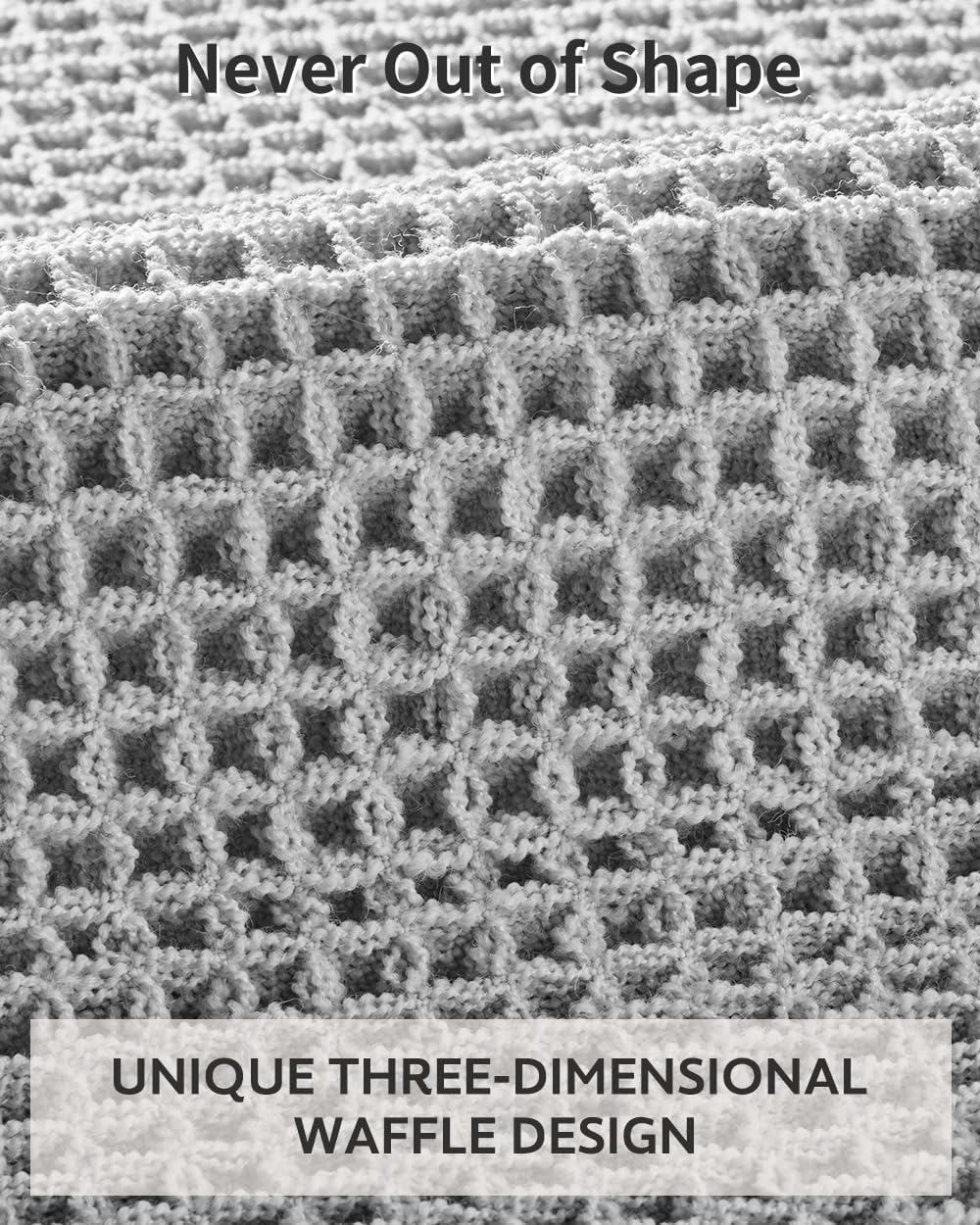 Upgraded Waffle Bath Mat 18" X 30", Super Absorbent Washable Non Slip Bath Rug Mats for Bathroom Floor, Extra Soft anti Slip Bath Room Mat with Tassels for Tub, Sink, Toilet, Quick Dry, Light Grey image number 4