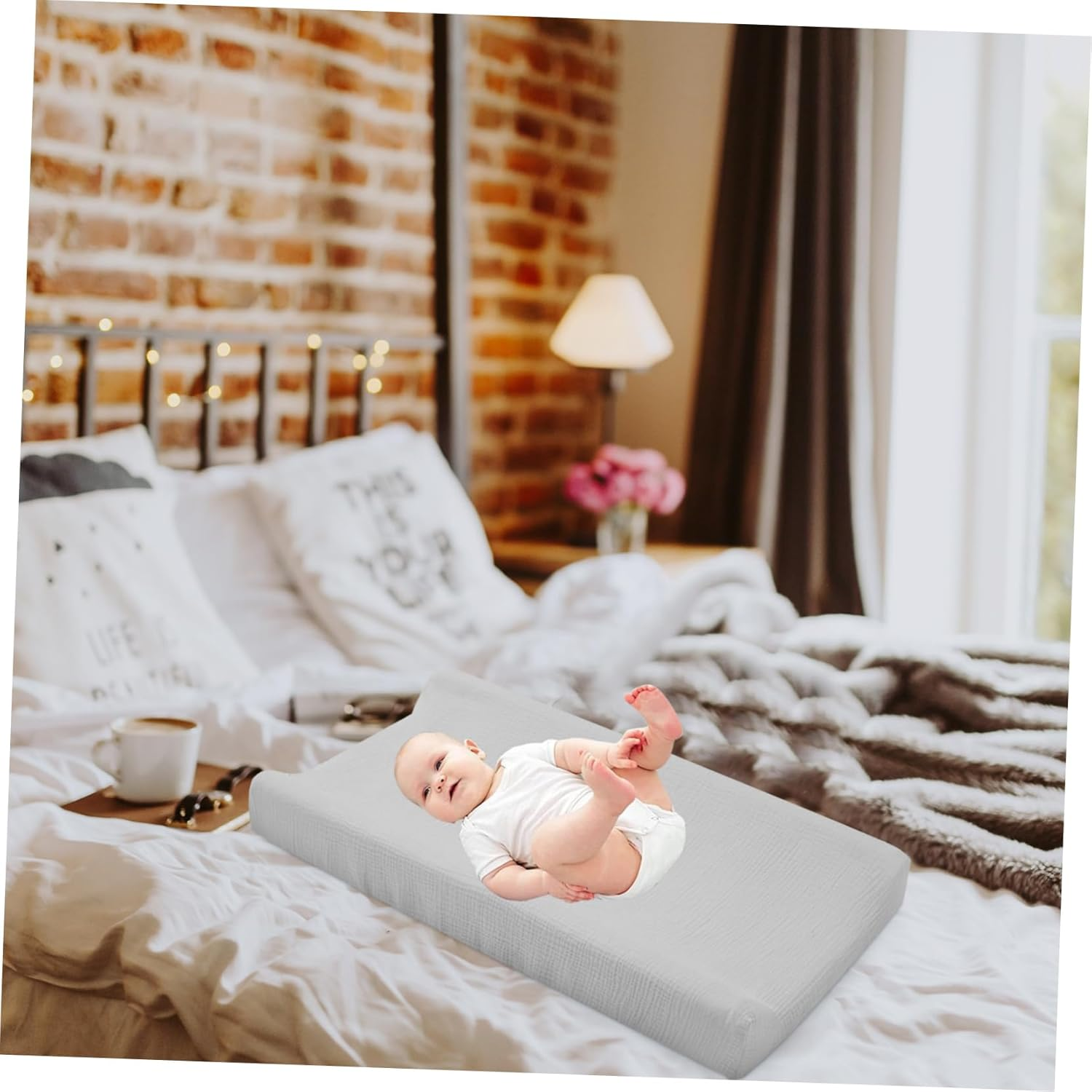 Vaguelly 2Pcs Washable Changing Pad Covers Diaper Changing Pad Sheet Removable Design for Nursing Table and Contoured image number 1