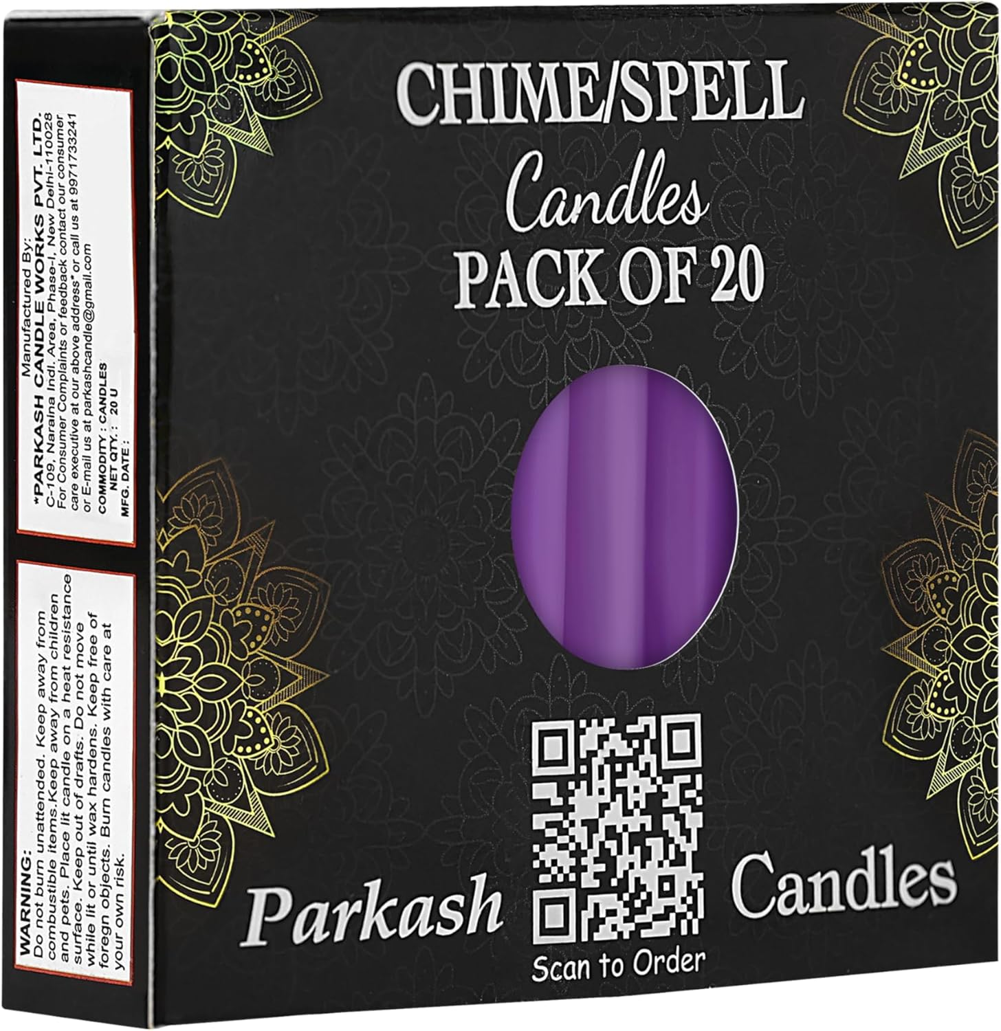 PROSPERRO LUMO by Parkash Candles Spell & Chime Candles Set of 20 &ndash; 4" X 1/2" Premium Mini Taper Candles for Rituals, Birthdays, Altar, Spells, Chime Candles, (Purple) image number 3