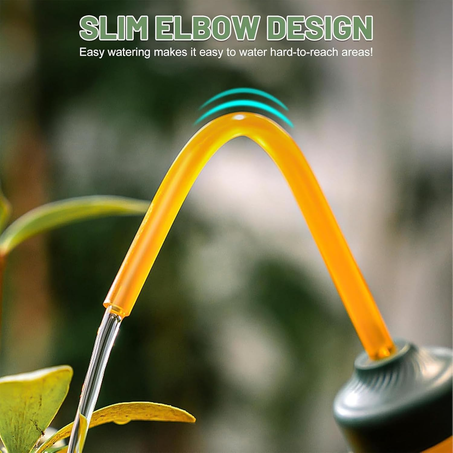 Yeanifeana 450Ml Small Plastic Watering Can for Desk Plants, Mini Indoor Watering Can for Succulents, Roses & Houseplants, Lightweight Leak-Proof Design with Precision Spout (Brown) - Green image number 6