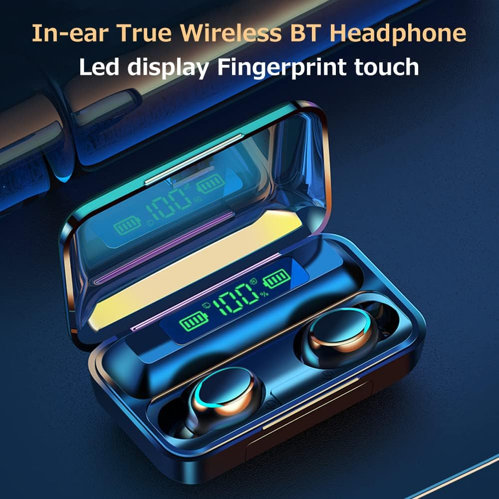 Sazak True Wireless BT Headphone In-Ear Sports Earbuds with LED Battery Display Screen Smart Touch Control Power Bank Function Black image number 4