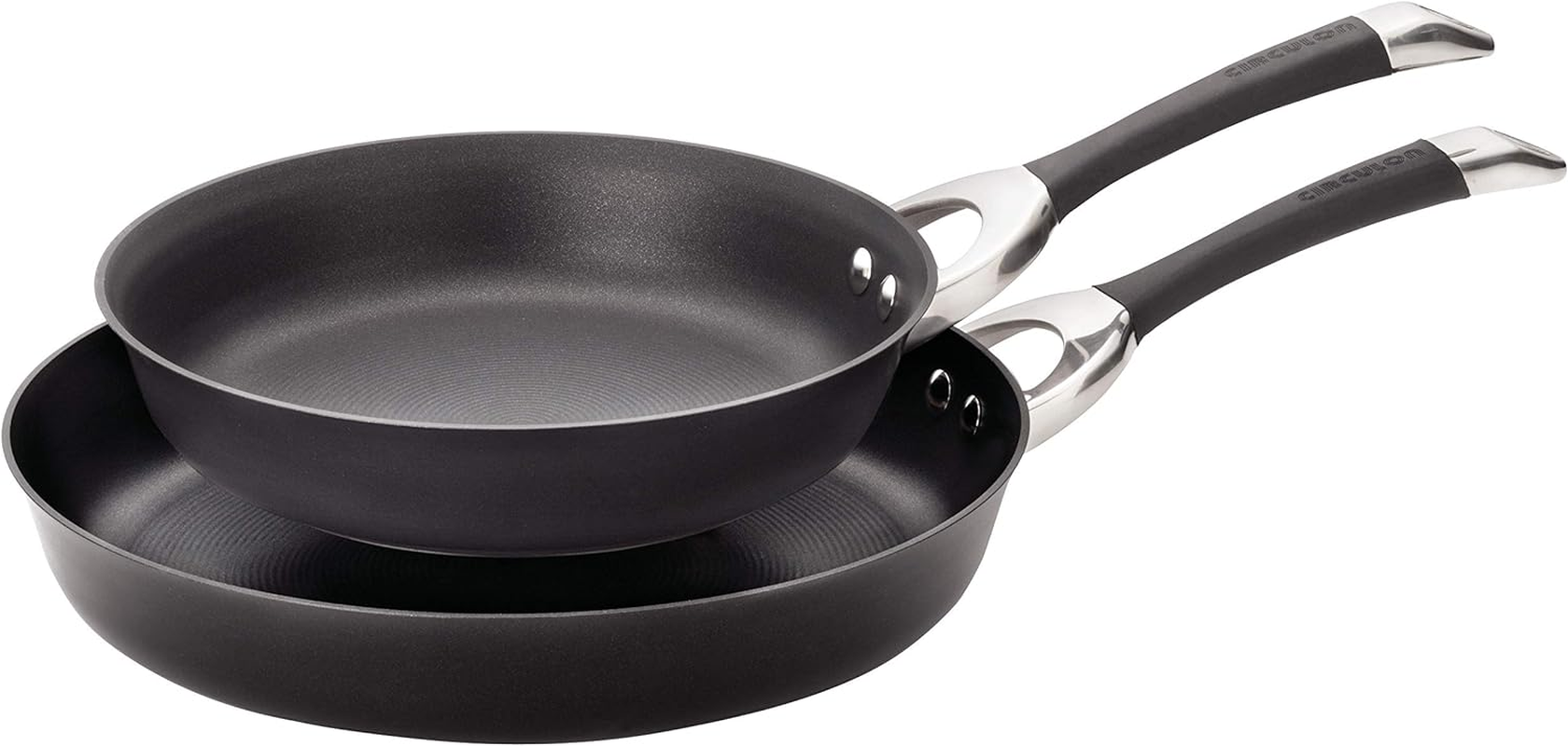Circulon 87380 Symmetry Hard Anodized Nonstick 10-Inch and 12-Inch Skillets Twin Pack, Black, 2-Pack image number 1