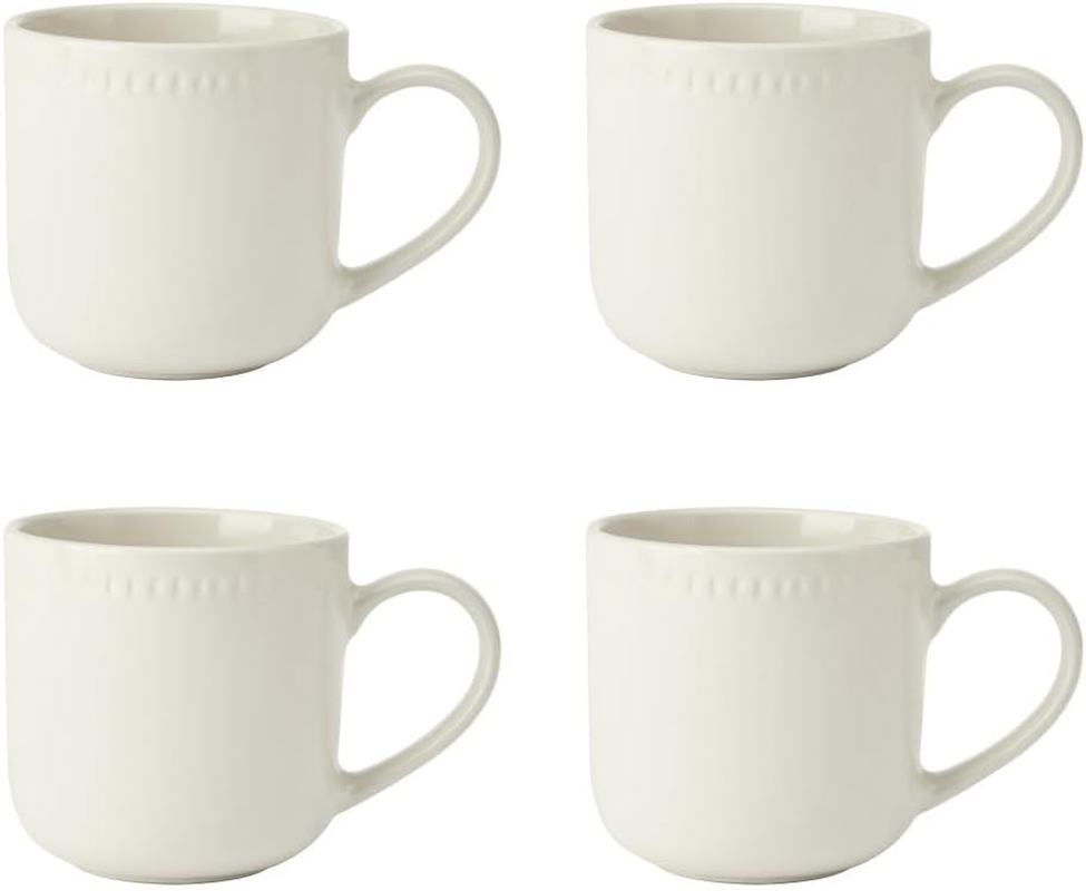 Mikasa Cranborne Stoneware Mug Set, Cream, 320 Ml Capacity (4 Pieces) image number 6