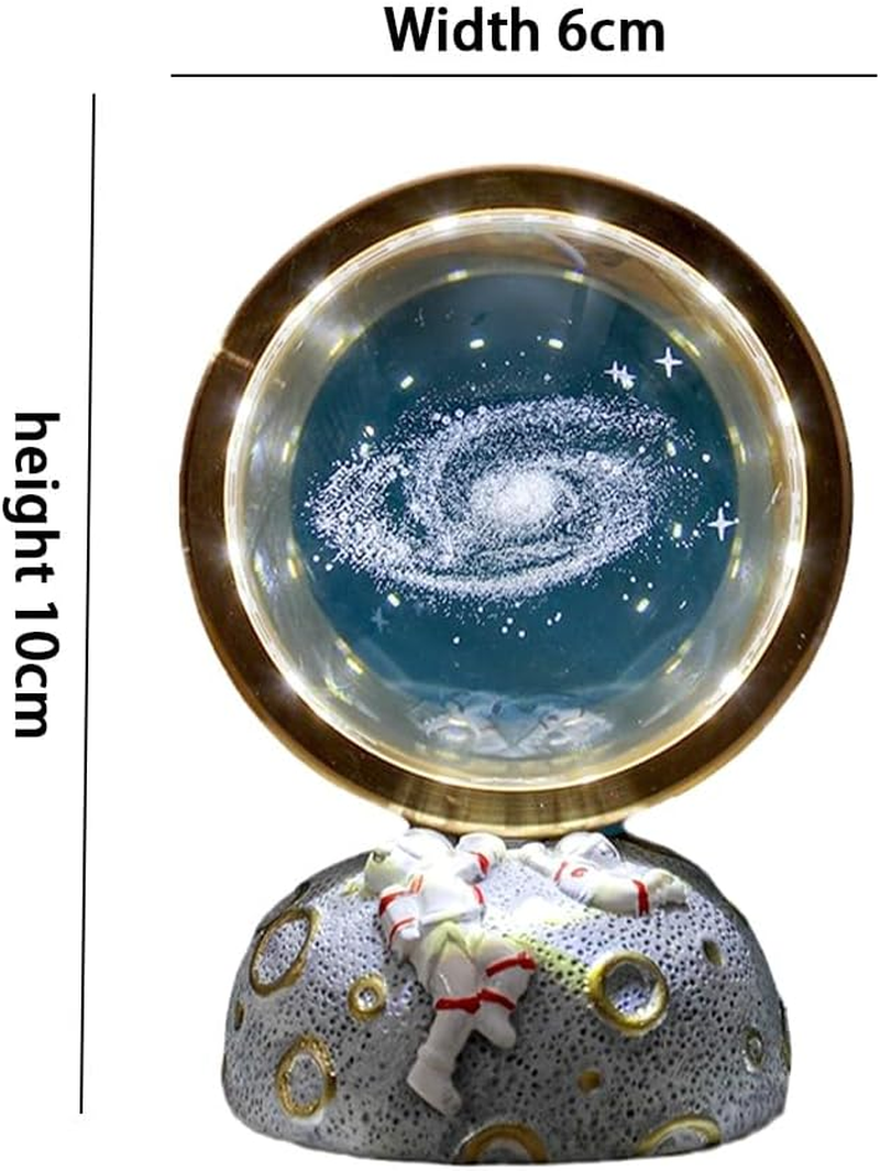 Betterlifewj 3D Jellyfish Crystal Ball Night Lamp. with Planet Base. Warm Room Decoration Crystal Lamp. image number 1