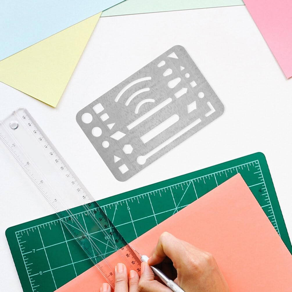 COHEALI Erasing Shield Stainless Steel Drawing Template Shield Drafting Tools 3Pcs for Mechanical Drawing Engineering image number 2