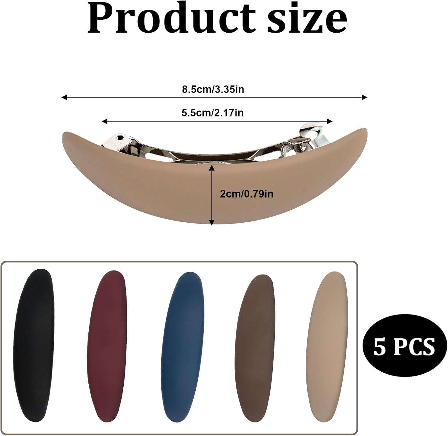 Pack of 5 Hair Clips, Hair Clips, Women'S Thin Hair, Automatic Large Classic Hair Clips, French Hair Clip, Tortoiseshell Hair Clips, for Fine Hair and Medium Thick Hair