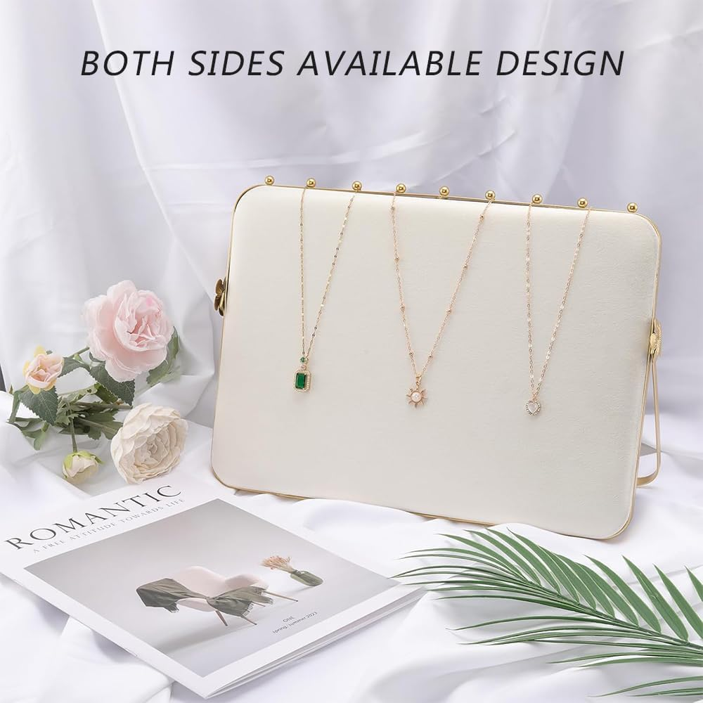 HYAVIA Metal Necklace Display Stand with Velvet &ndash; Large Jewelry Holder Organizer for Home, Shop, Craft Shows, Exhibitions, Vendors, or Selling Necklaces, Foldable & Elegant image number 5