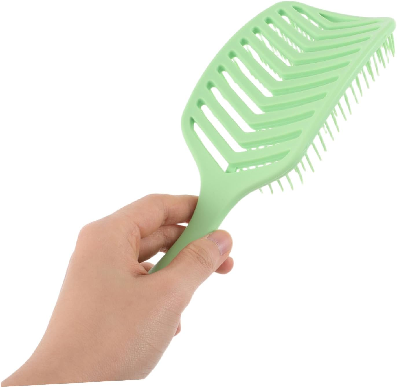 MERRYHAPY Candy Color Hair Styling Comb Set 2Pcs V-Shaped Hollow Scalp Massage Combs for Women Volumizing Hair Root Lifting Detangling Brush Green - Rosy image number 2