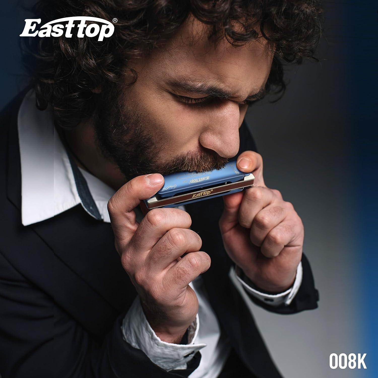 East Top Blues Harmonica Key of A, 10-Hole 20 Tones Mouth Organ Diatonic Harmonica with Blue Case, Standard Harmonicas for Adults, Professionals, Beginner, Students and Kids,As Gift image number 5