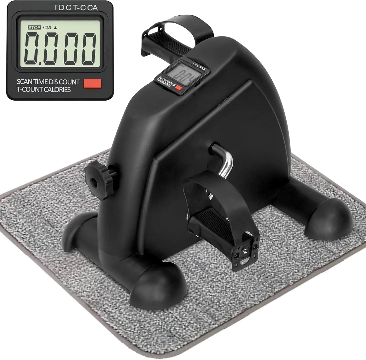 Mini Exercise Bike,Portable Pedal Exerciser,Upgraded Exercise Pedal,Arm & Leg Pedal Machine with LED Display Resistance Adjustable