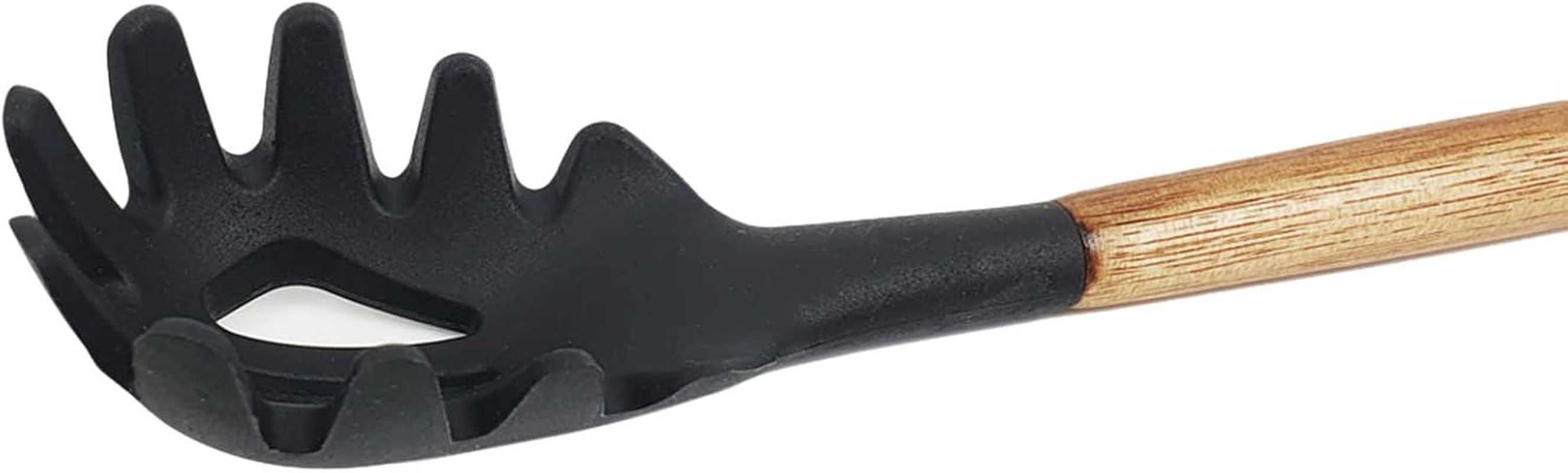 St Clare Silicone Spaghetti Spoon with Acacia Handle, Black
