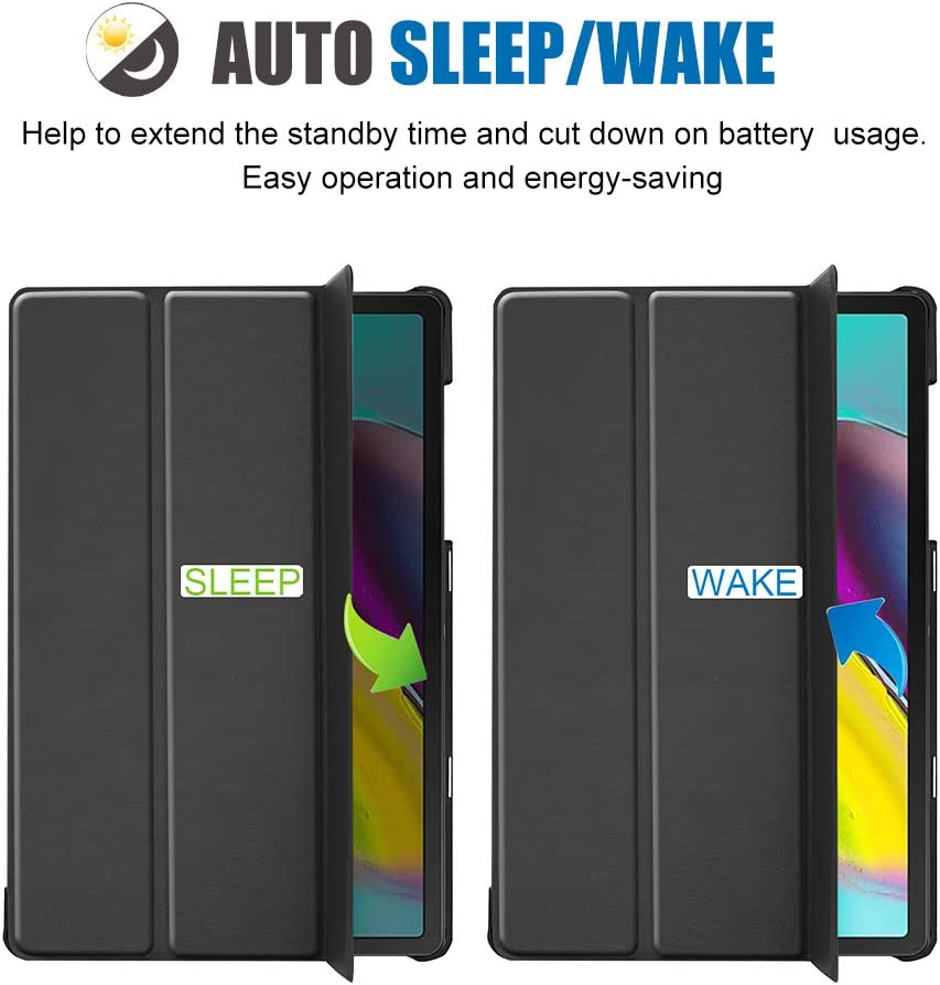 Procase Galaxy Tab S5E 10.5 2019 T720 T725 T727 Case, Slim Light Cover Stand Hard Shell Folio Case for 10.5 Inch Galaxy Tab S5E Tablet SM-T720 (Wi-Fi) SM-T725 (LTE) SM-T727 2019 Release-Black image number 3