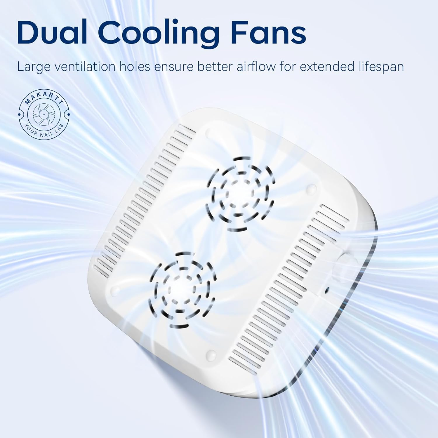 Makartt Nail Dust Collector - 60W Extractor Vacuum Dust Collector for Nails Acrylic Nail Drill Dust Extractor Beauty Gift Nail Salon Equipment with 2 Powerful Nail Fan MK200 image number 6