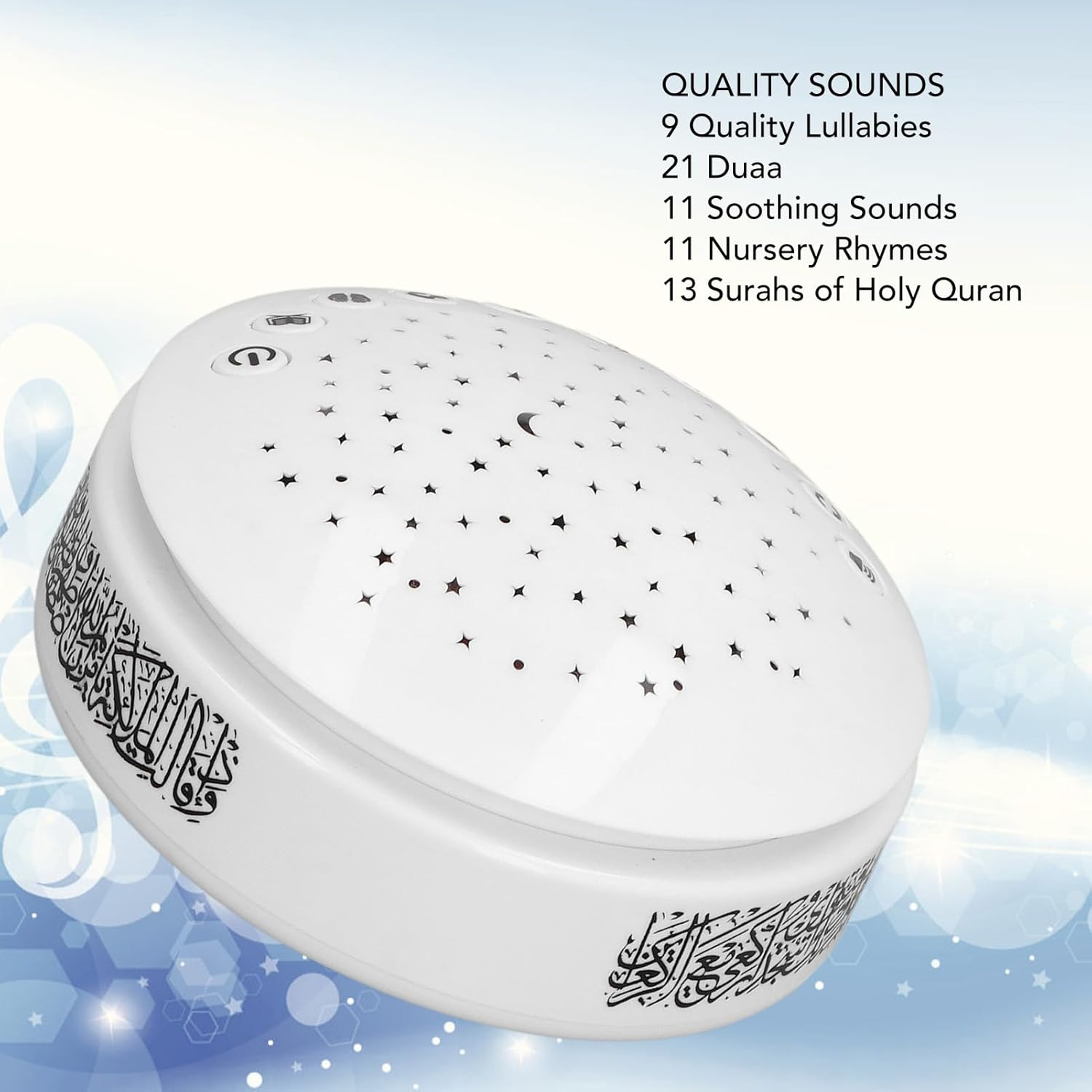 Night Light Projector for Kids, Kids Sound Machine, Baby Night Light Star Projector - 11 Nursery Rhymes, 13 Surah of Holy Quran, 11 Soothing Sounds image number 4