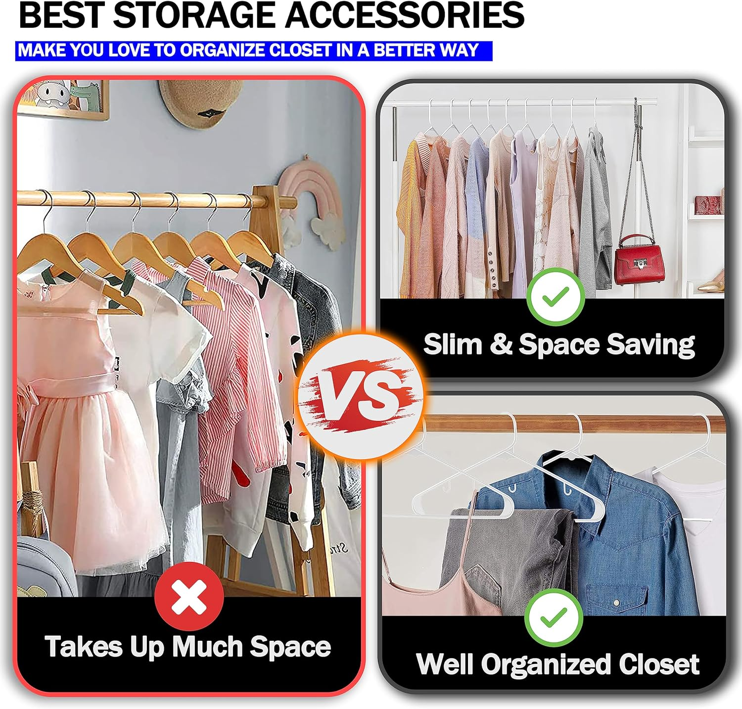 GVTECH Plastic Clothes Hangers - [50 Pack] Heavy Duty Durable Coat and Clothes Hangers with Hooks - Durable Lightweight Space Saving Laundry Hangers for Coats, Skirts, Pants, Dress (50 Pack, White) image number 3