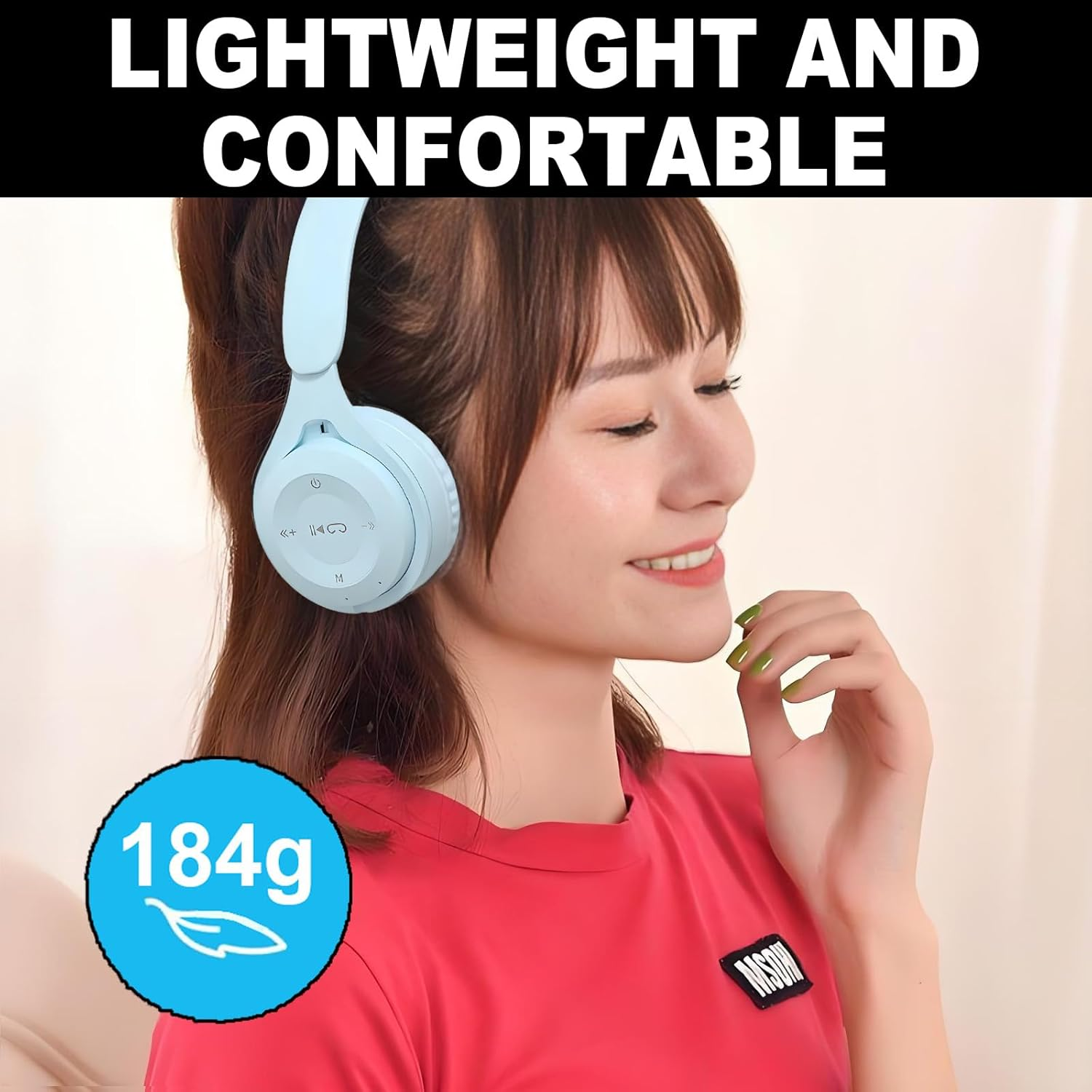 YY KATTY Upgraded Hybrid Active Noise Cancelling Headphones with Transparent Modes Wireless Bluetooth with Mic, Deep Bass,Soft-Earpads Headset Blue image number 6