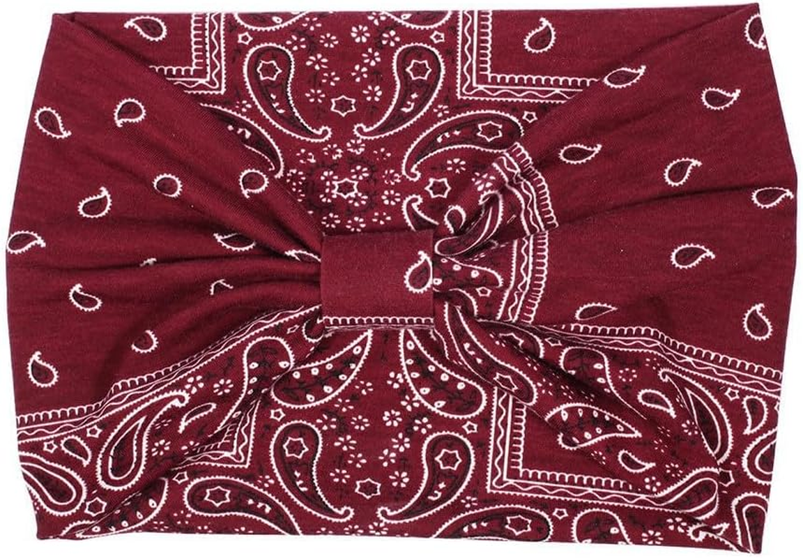 3PS Wide Bandanas Non-Slip Bandanas Soft Bohemian Bandanas Sweat Absorbing Bandanas image number 5
