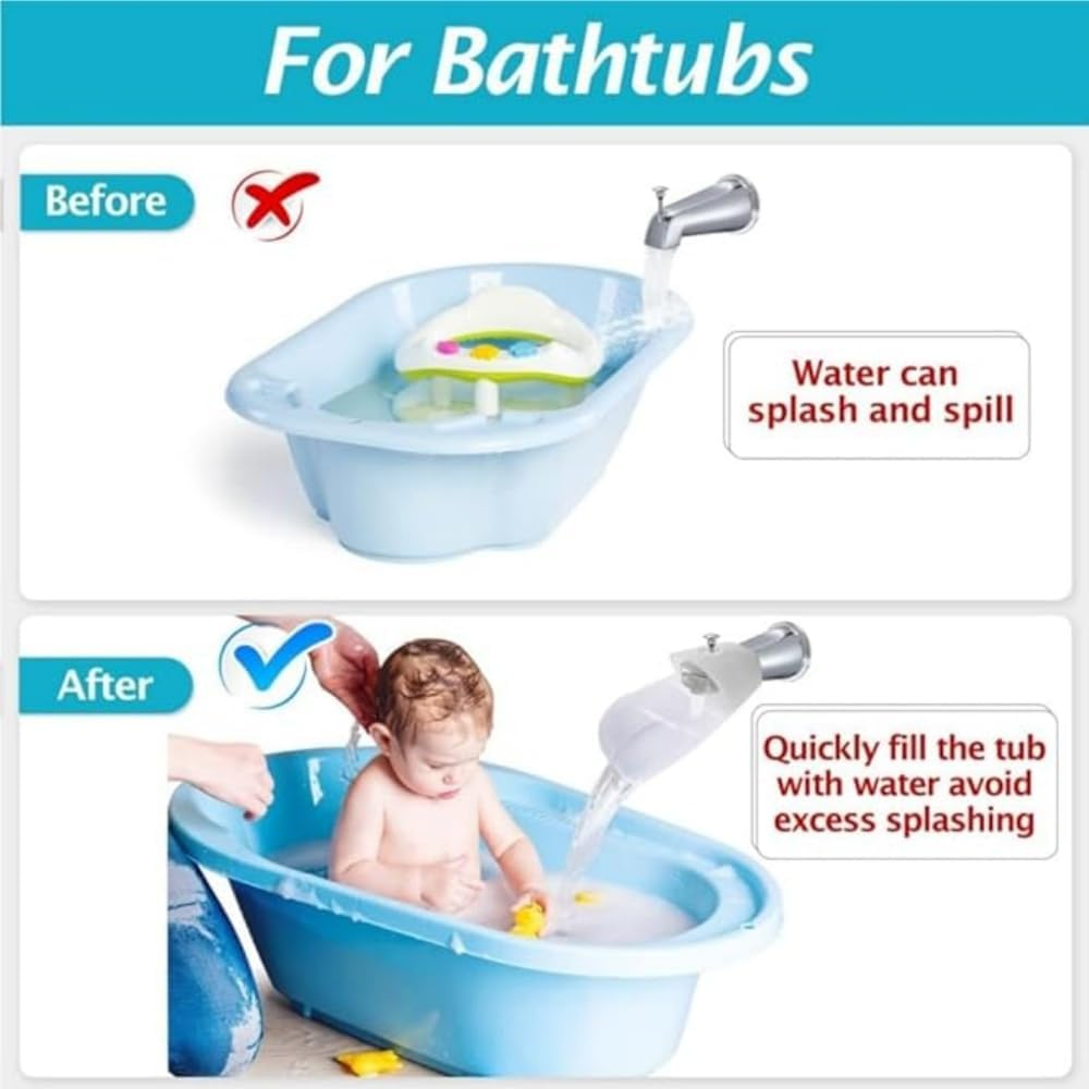 Faucet Extender Tub and Sink Handle Extender, 2Pcs Bath Spout Extender Washing Sink Handle Extender, Guide Sink Extender Fits Most Faucets image number 3