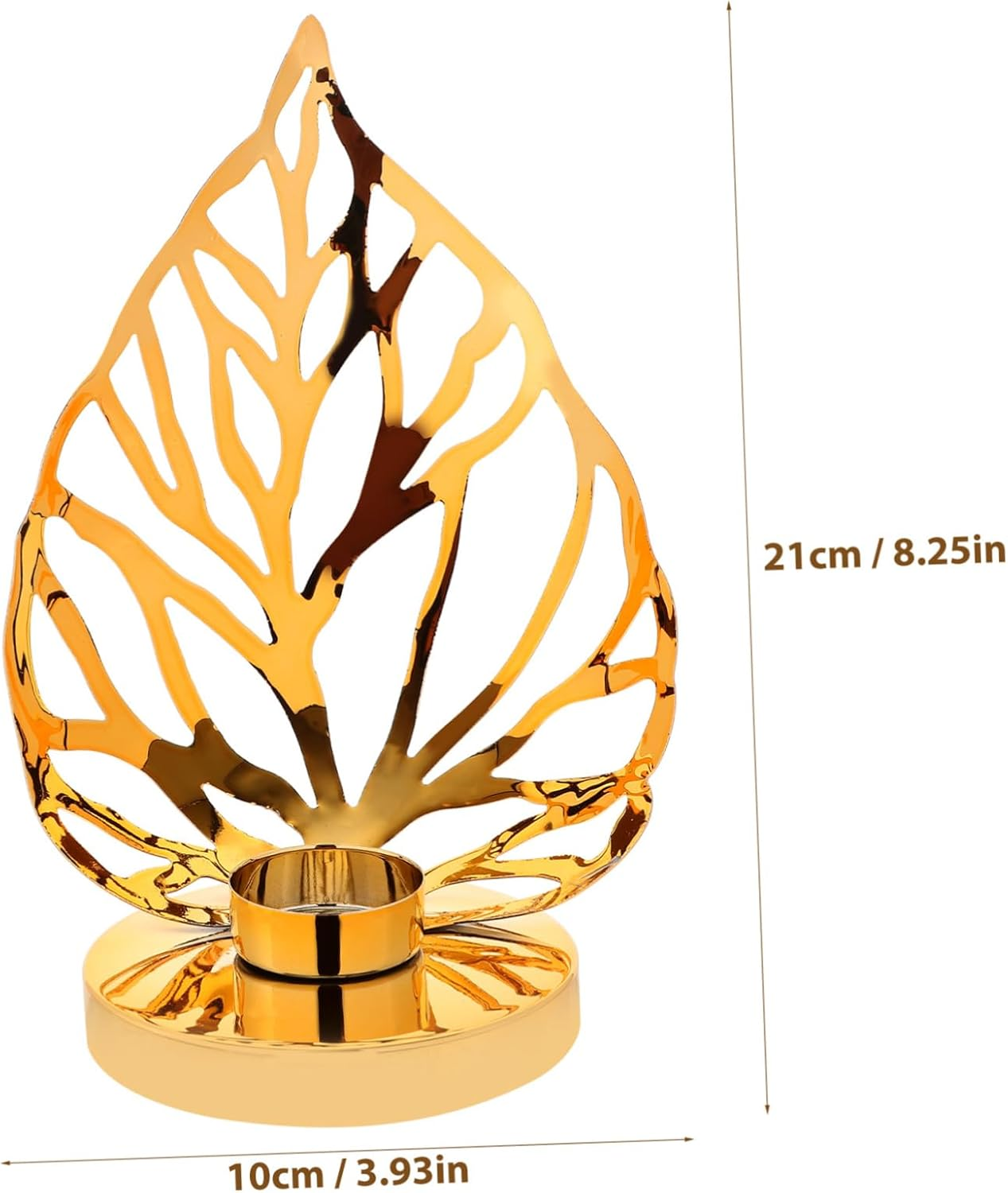 Yardenfun Leaf Shape Metal Candlestick Holder Decorative for Parties Weddings Tabletop Candle St