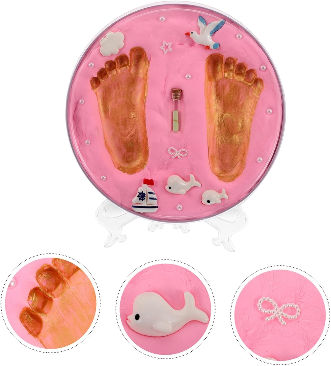 Handprint Mud Registry Search Handprint Photo Frame Kit Footprint Ink for Newborn Keepsake Handprint Ornament Kit Handprint Frame image number 6