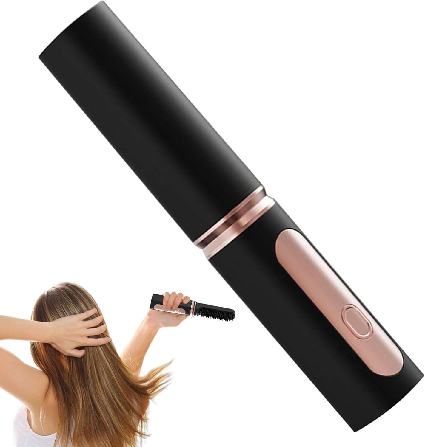 Meindin Hair Straightener Brush | Cordless Hair Straightening Brush,Usb Rechargeable Fast Heating Curling Iron Comb Styling Tools for Women Girls All Types Volumizing image number 4