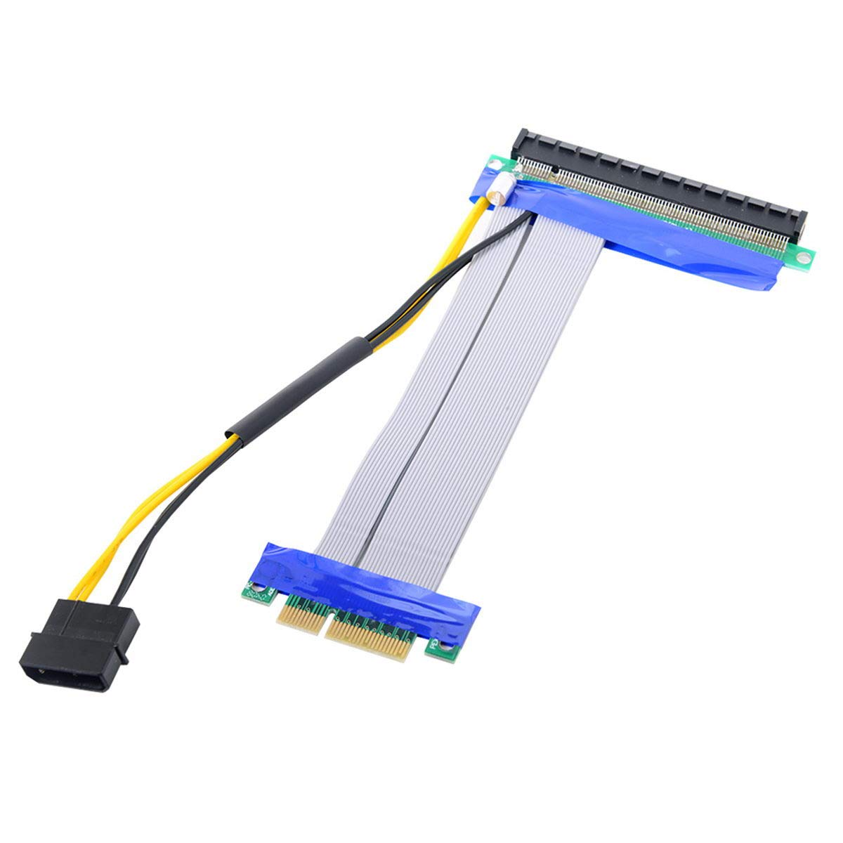 CY PCI-E Express 4X to 16X Flex Cable Riser Card Extender Converter Adapter with 4Pin 15Cm image number 5