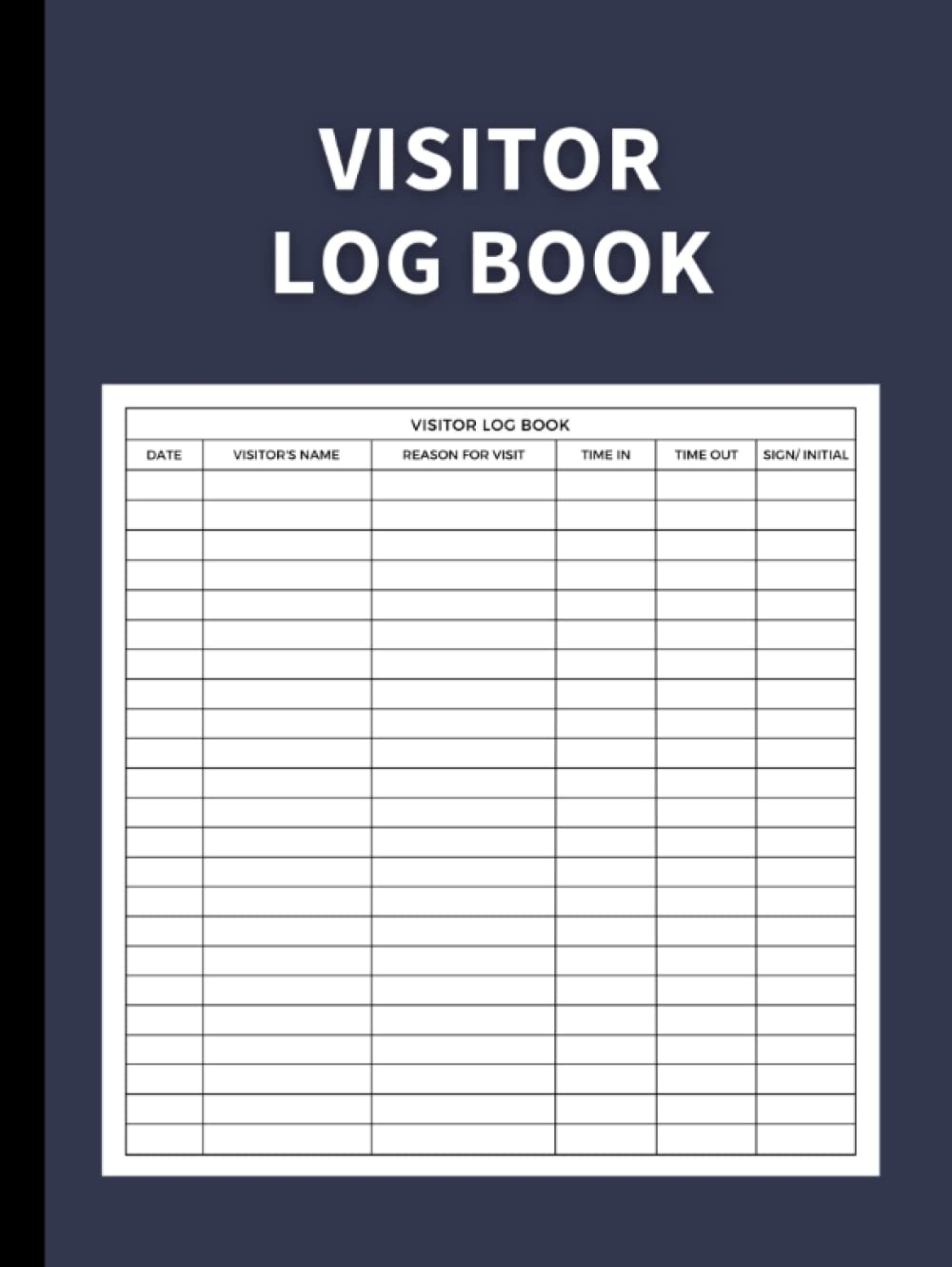 Visitor Log Book: Guest Sign in and Sign Out Register for Offices and Businesses: Tracking 3000 Entries with Ease (Midnight Blue) image number 1