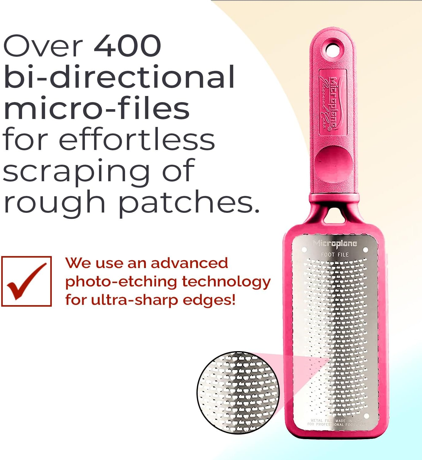 Microplane Colossal Pedicure Rasp, Pink Foot Rasp, Pink Foot Scraper image number 3