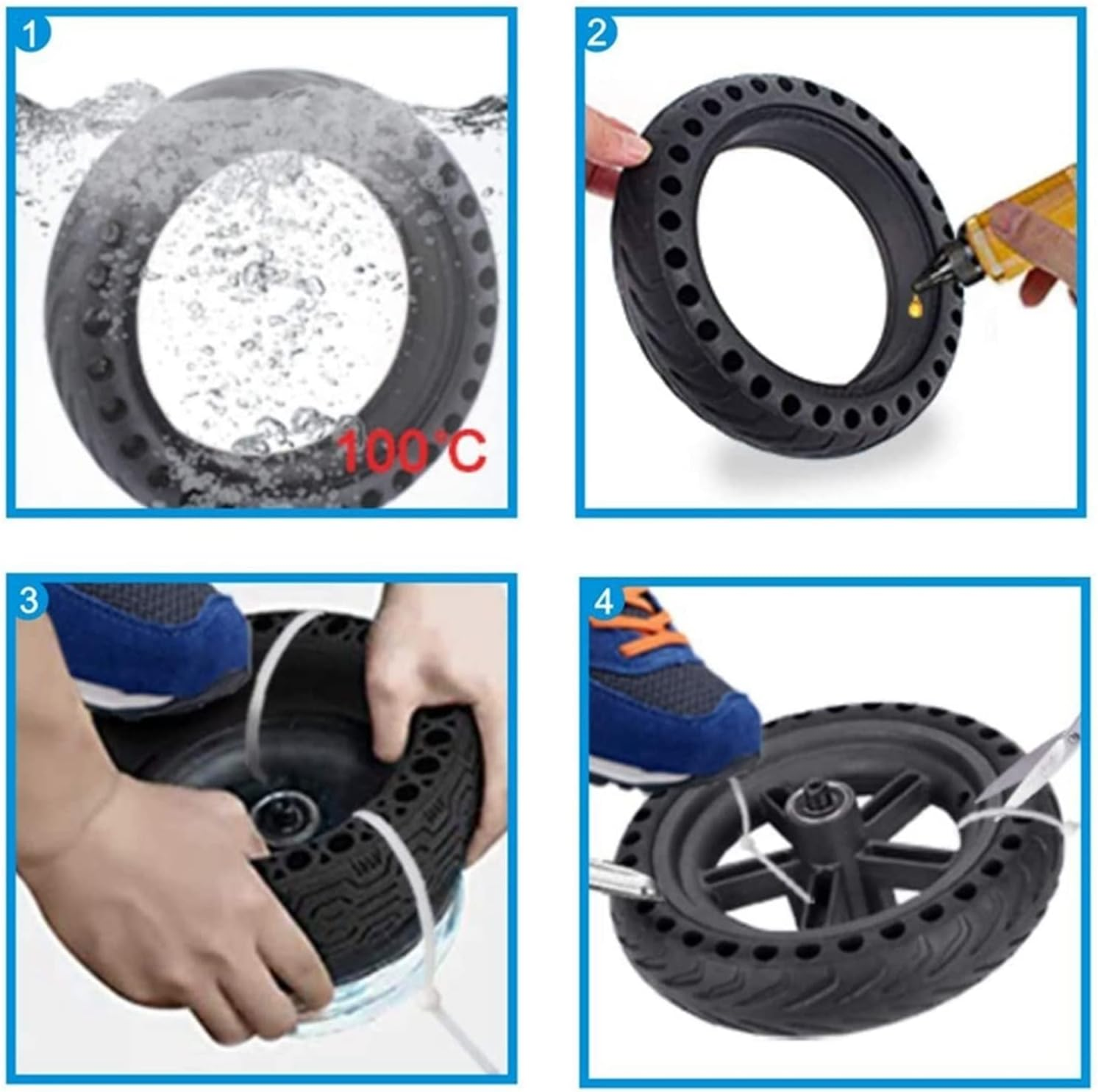 Electric Scooter Tire Set Scooter Tires Replacement Electric Scooter Wheels Replacement Tire M365 Black Fit for Xiaomi Scooter Parts and Accessories image number 4