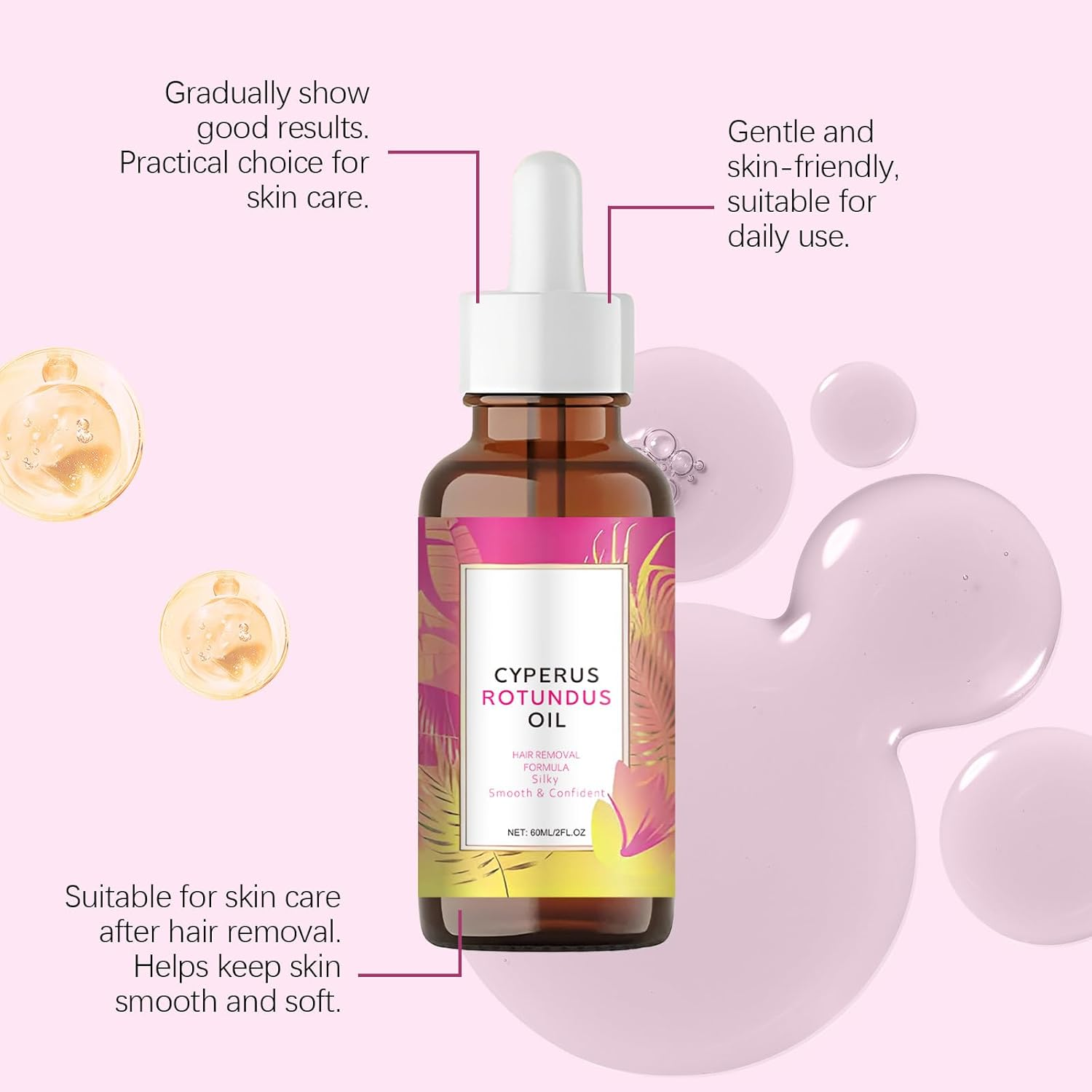 Cyperus Rotundus Oil for Hair Removal - Natural Soothing Moisturizing Oil to Reduce Ingrown Hairs and Smooth Skin, Lightweight, Non-Greasy image number 3