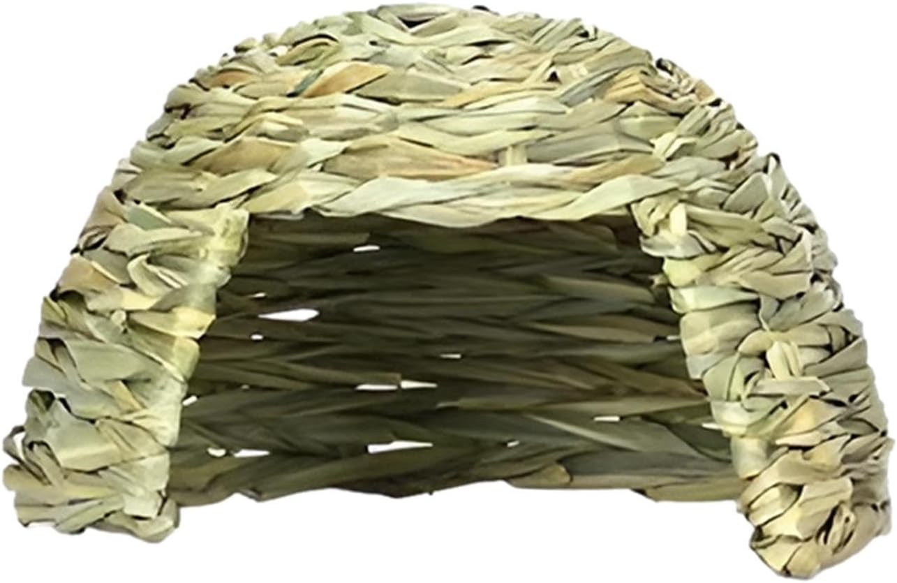 Grass House - Folding Bed Guinea Pig Hideaway, Sleeping Grass Nest Hideaway, Pet Straw House, Cozy Small Animal Hideaway, Portable Guinea Pig Shelter | Small Animal Play Hideaway, Hay Bed For