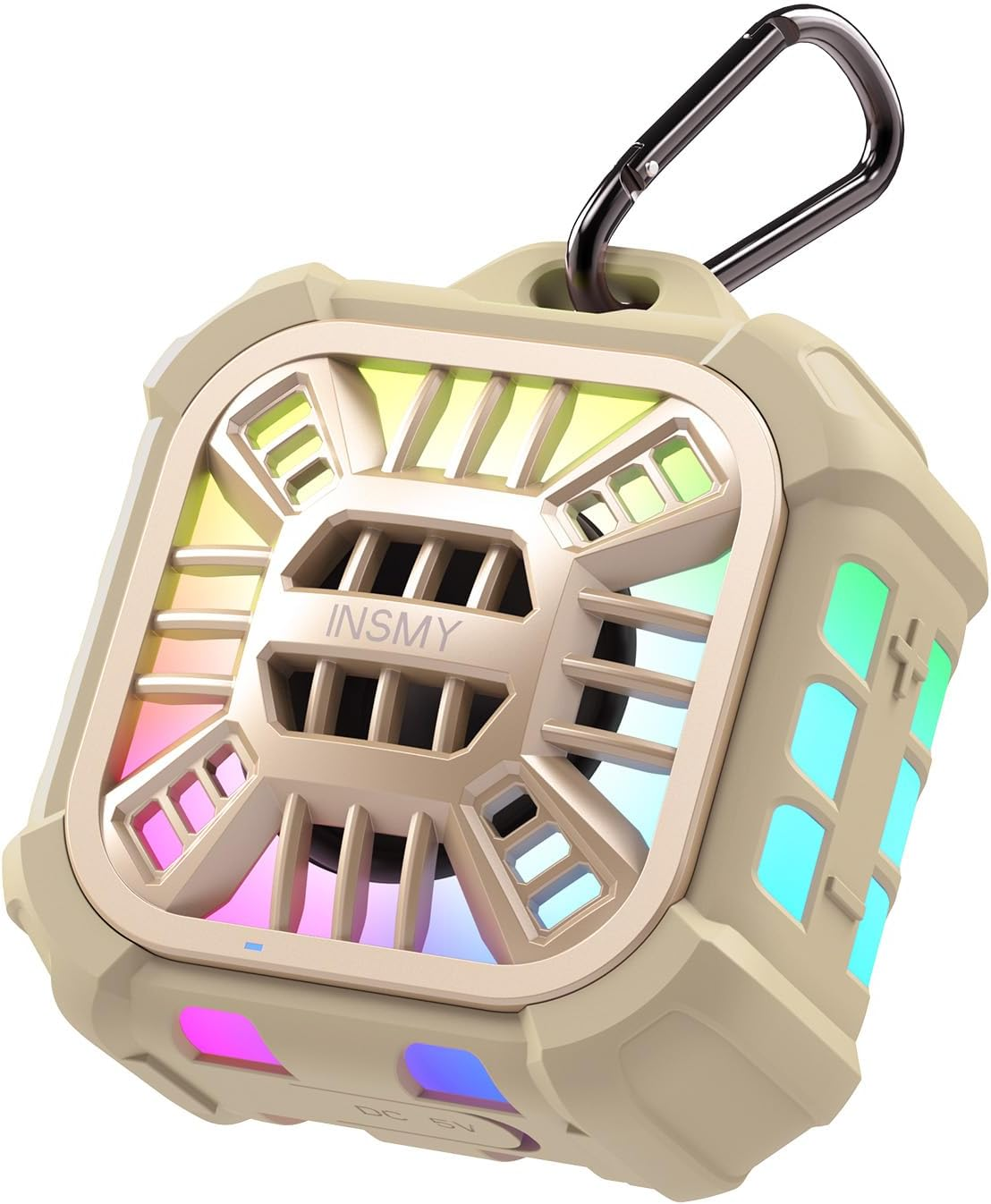 INSMY Shower Bluetooth Speaker, IP67 Waterproof Portable Small Wireless Link over 100+ Speakers, Big Volume Booming Bass, 24H Playtime/Floatable/Rgb Lights for Outdoor/Kayak/Beach/Golf (Black)