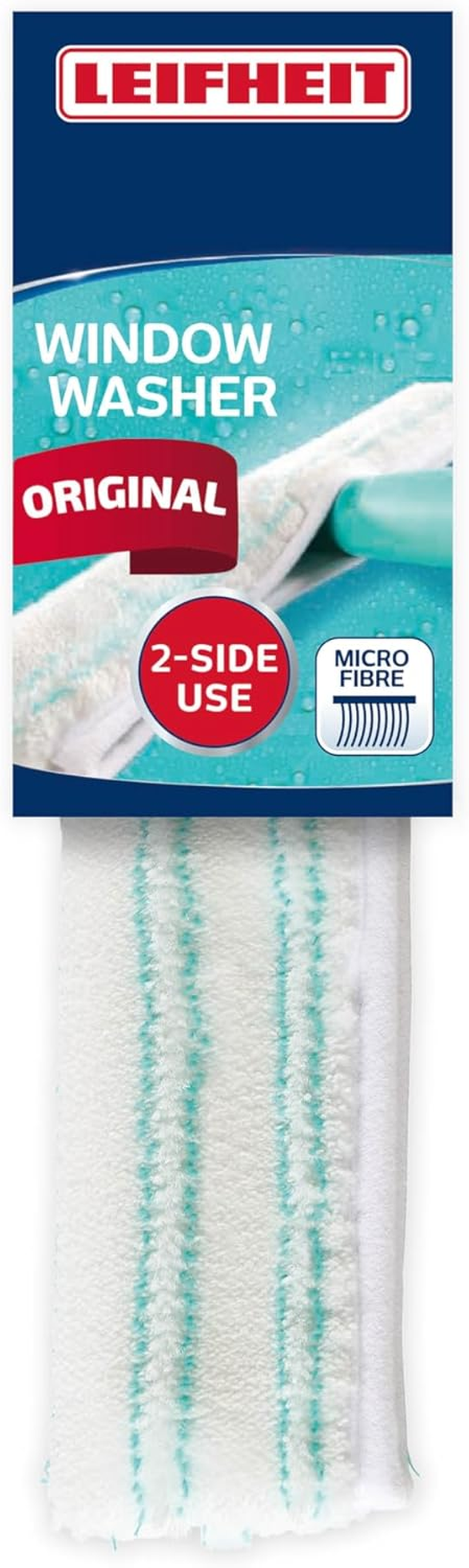Leifheit Window Washer Replacement Cover, Microfibre, Turquoise, 26X6.5 Cm image number 2