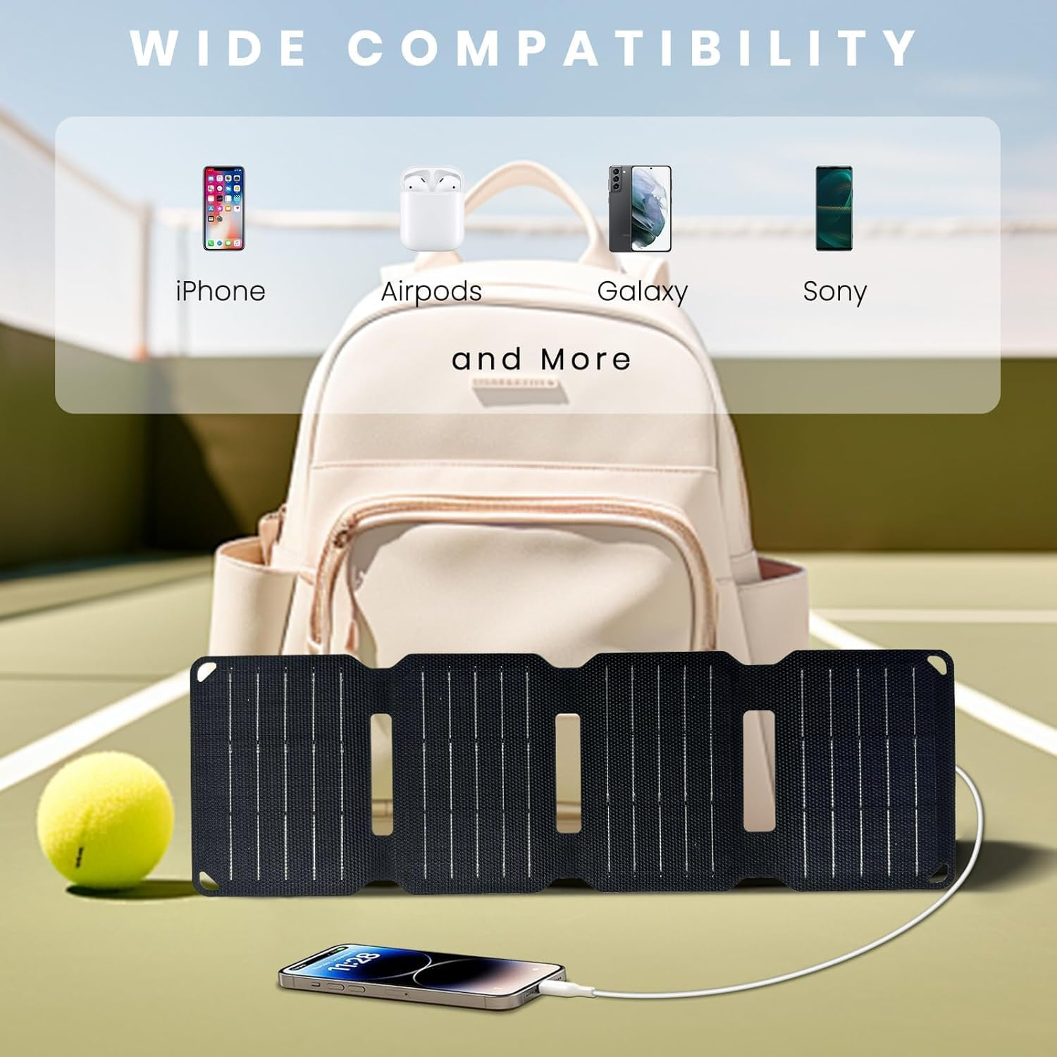 Flexsolar 10W Foldable Mini Solar Panel Charger for Camping, Waterproof Solar Panel Compatible with Smartphones,Usb Devices for Camping, Hiking and Outdoor Activities